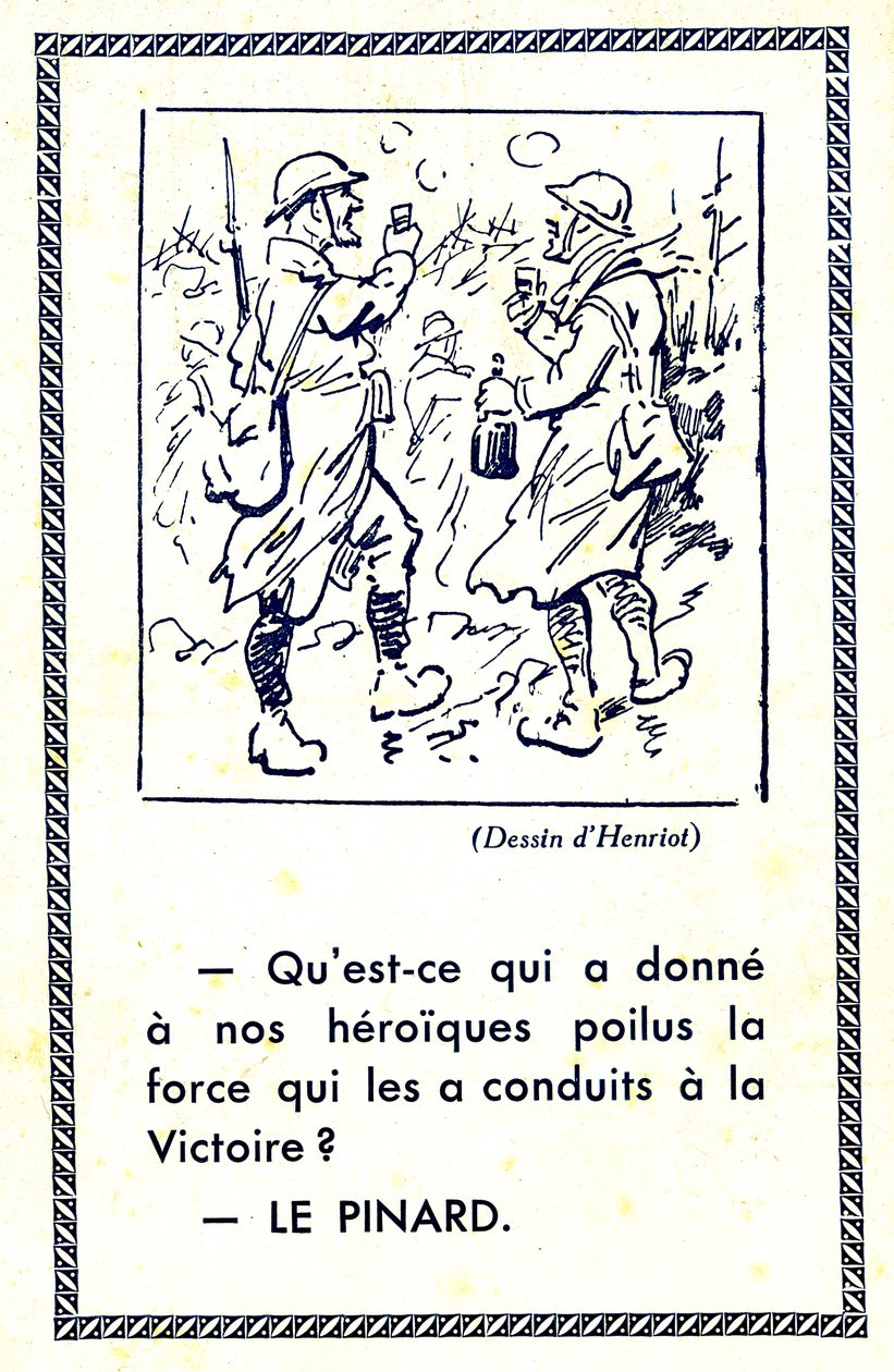 I wojna światowa (1914-18): Co dało naszym bohaterskim żołnierzom siłę, która doprowadziła ich do zwycięstwa Pinard (ilustracja) autorstwa Maigrot Henri known as Henriot