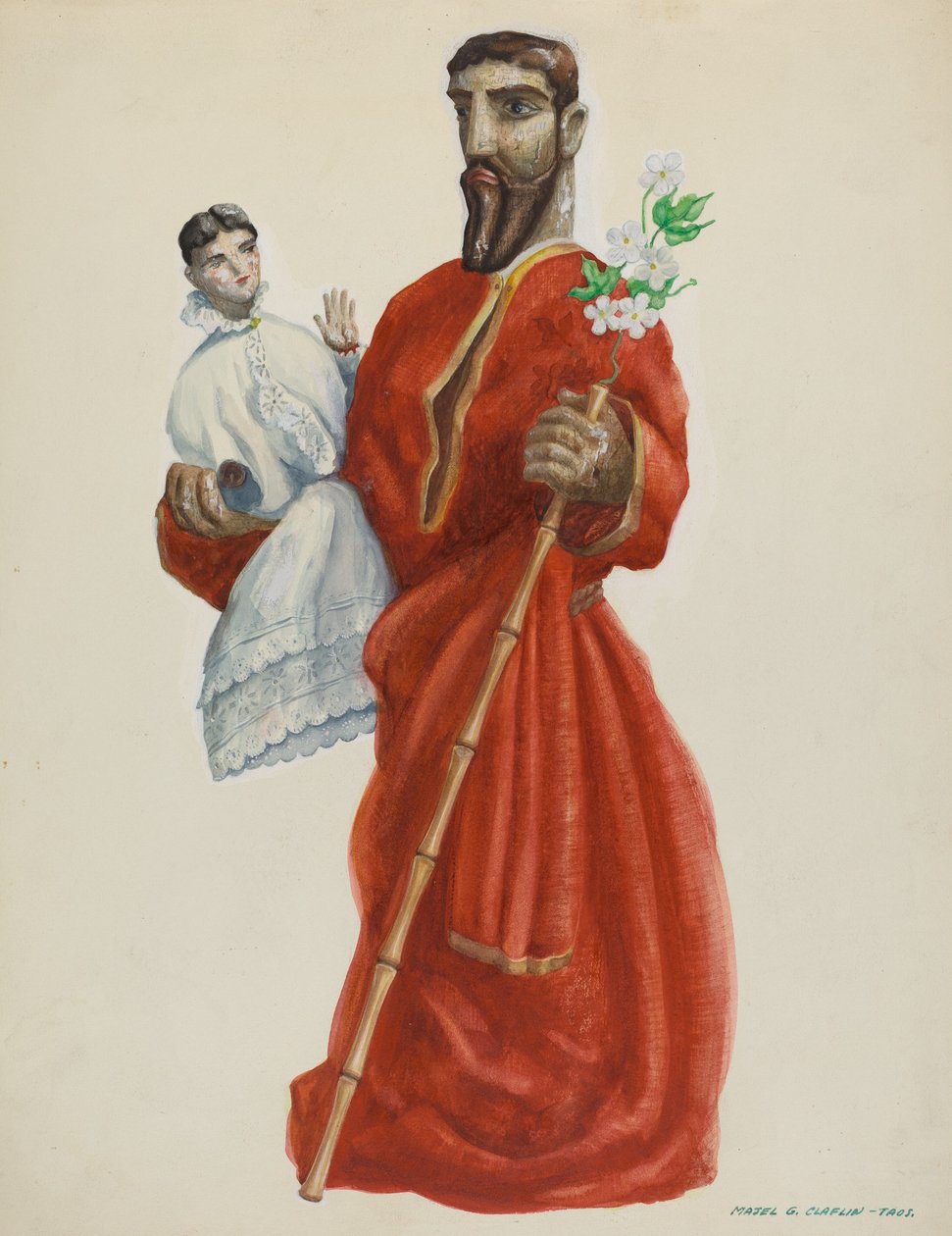 Rzeźbione i Malowane Santo - San Jose, ok. 1900 r. 1938. autorstwa Majel G. Claflin