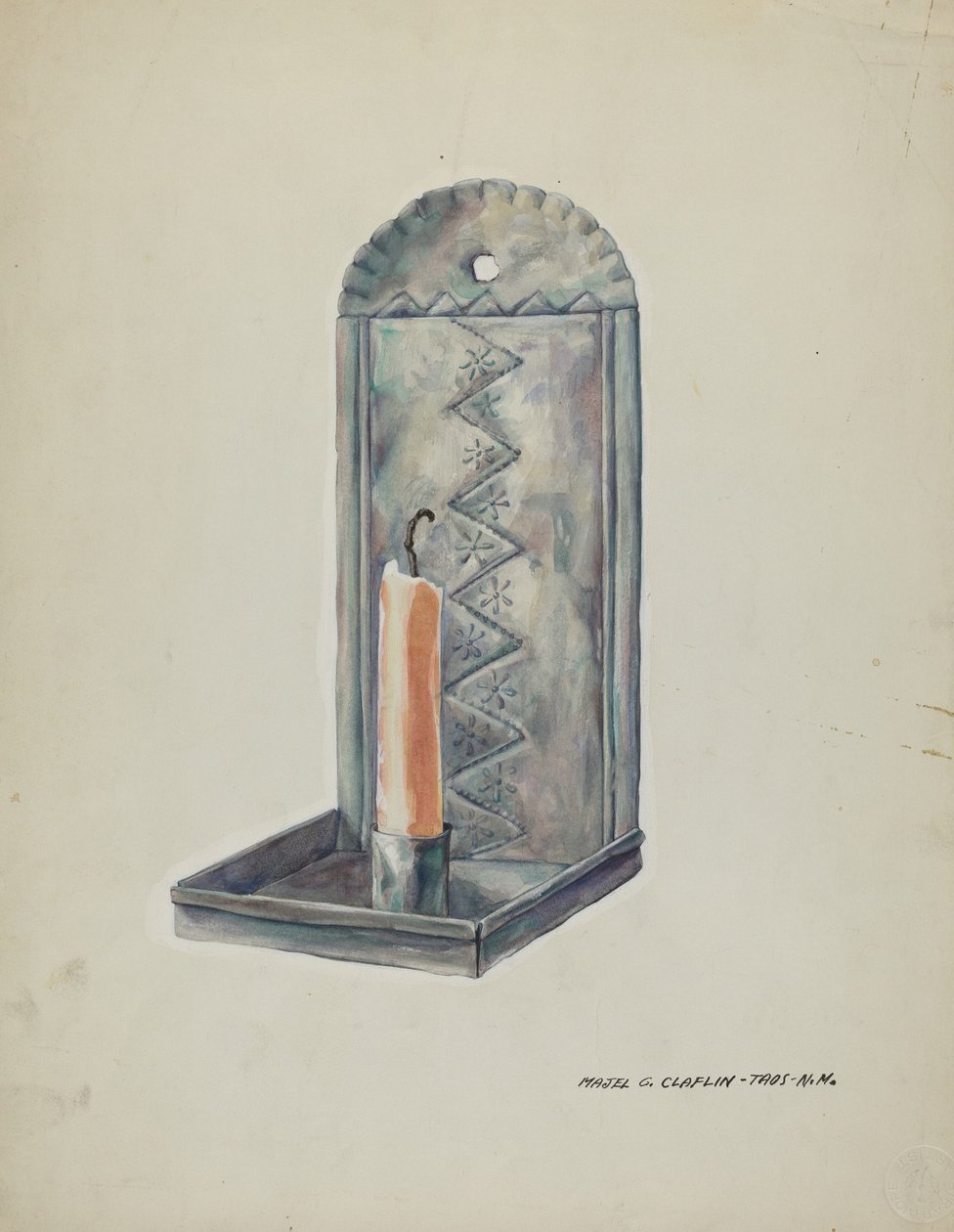 Blaszany kinkiet, 19351942. autorstwa Majel G. Claflin