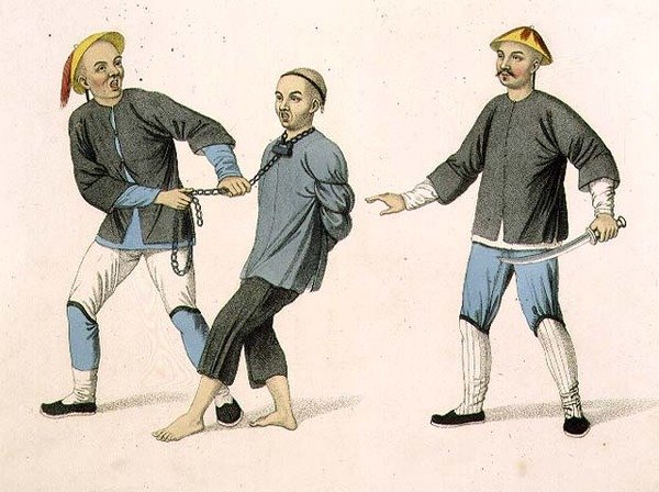 Sprawca przewieziony do więzienia, tablica 2 z „Kara Chin”, ryt. J. Dadley autorstwa Major George Henry Mason