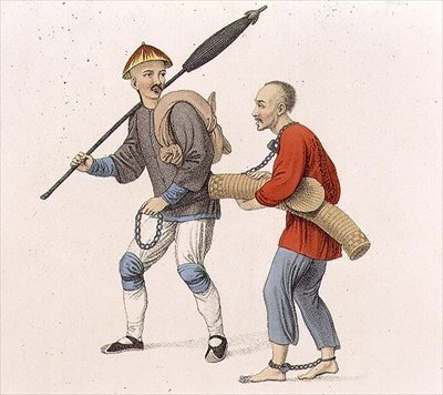 Prowadzenie przestępcy na wygnanie, płyta 19 z „Kara Chin”, ryt. J. Dadley autorstwa Major George Henry Mason