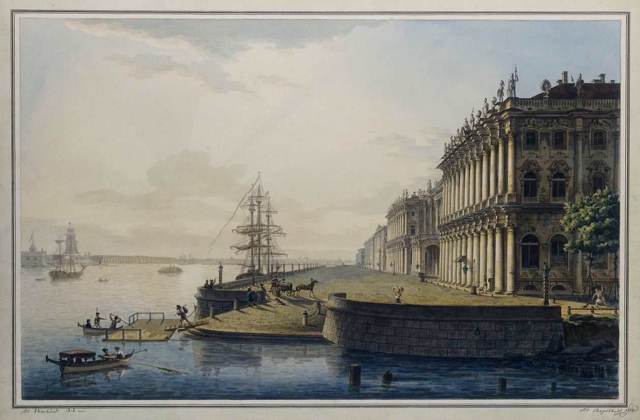 Widok Cesarskiego Pałacu Zimowego, 1818 autorstwa Maksim Nikiforovich VorobOev