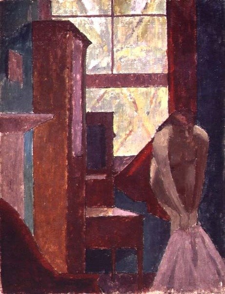 Girl Dressing (olej na płótnie) autorstwa Malcolm Drummond