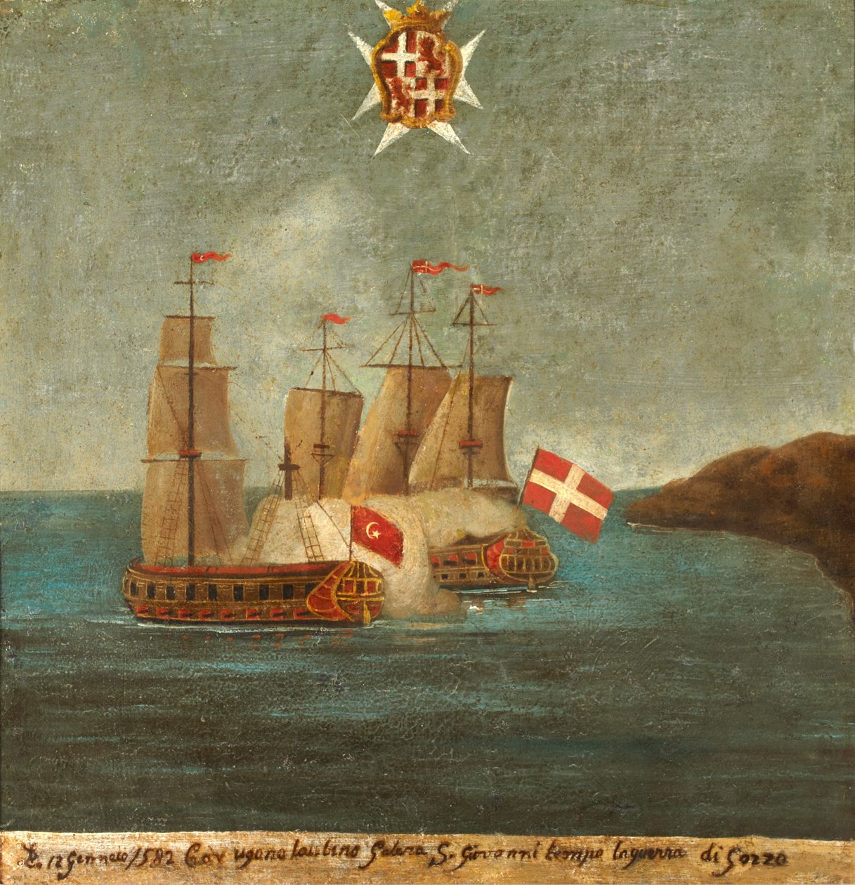 Bitwa morska, 1582, Gozo autorstwa Maltese School