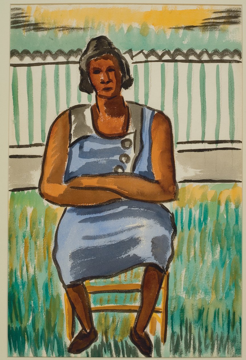 Figura siedząca, ok. 1934 (akwarela na papierze) autorstwa Malvin Gray Johnson