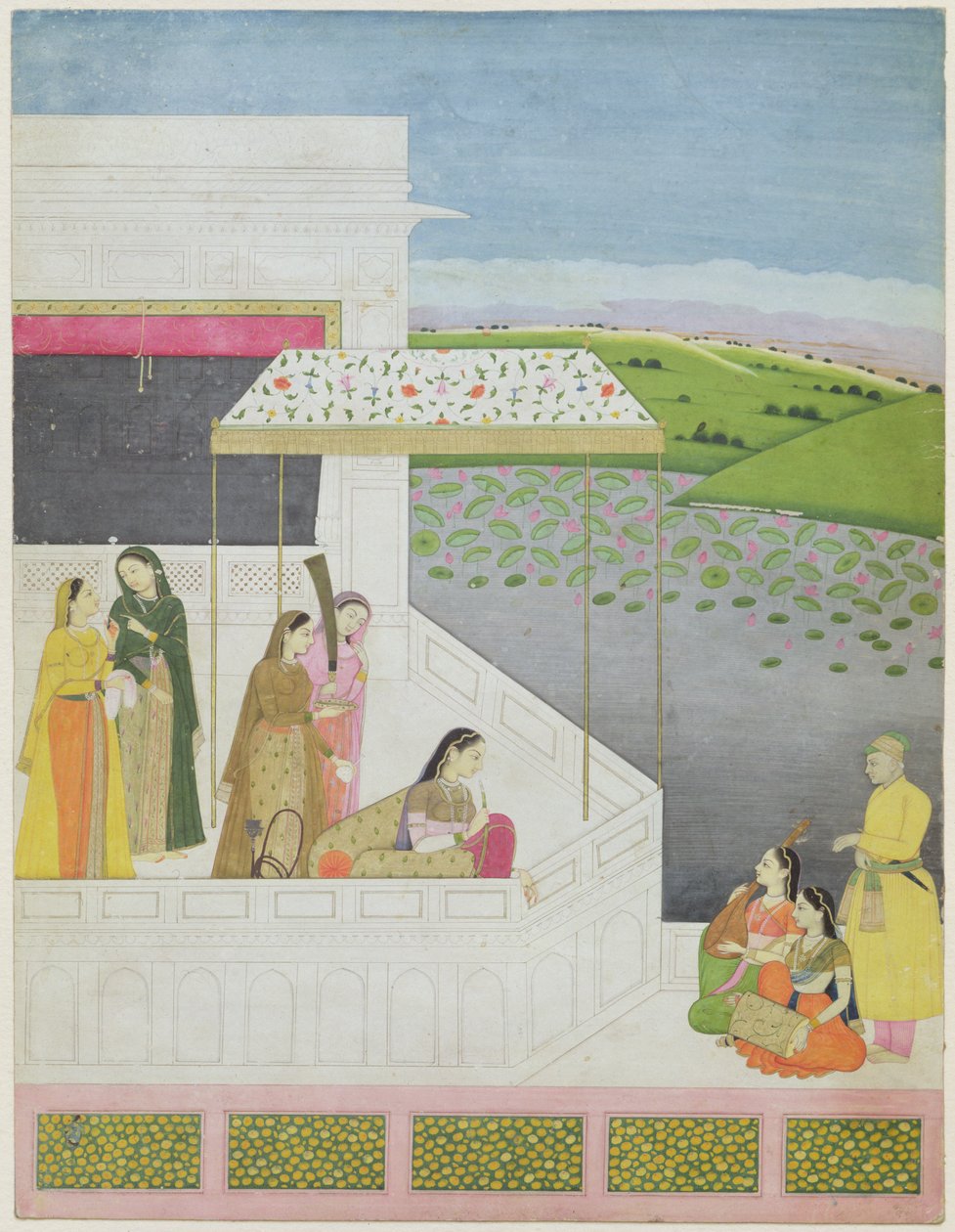 Młoda kobieta słuchająca muzyki, ok.1745-50 autorstwa Manak