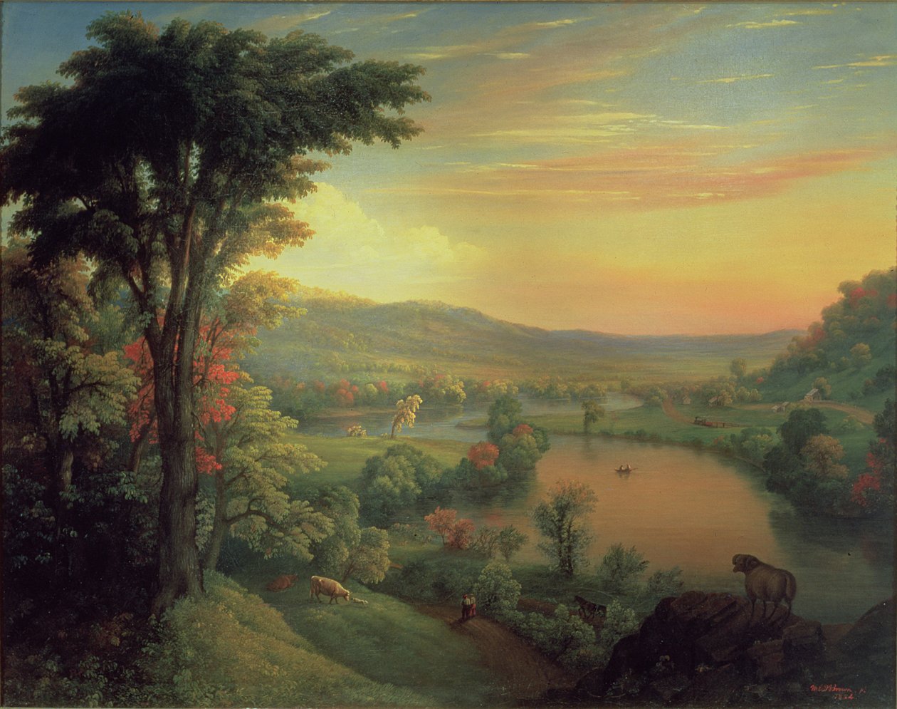 Widok Mohawk w pobliżu Little Falls, 1854 autorstwa Mannevillette Elihu Dearing Brown