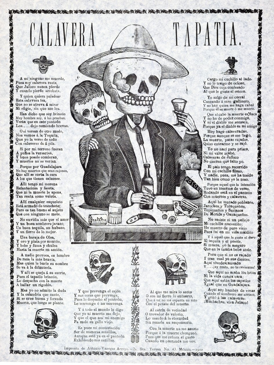 Calavera Tapatia, wydanie 1910 autorstwa Manuel Manilla
