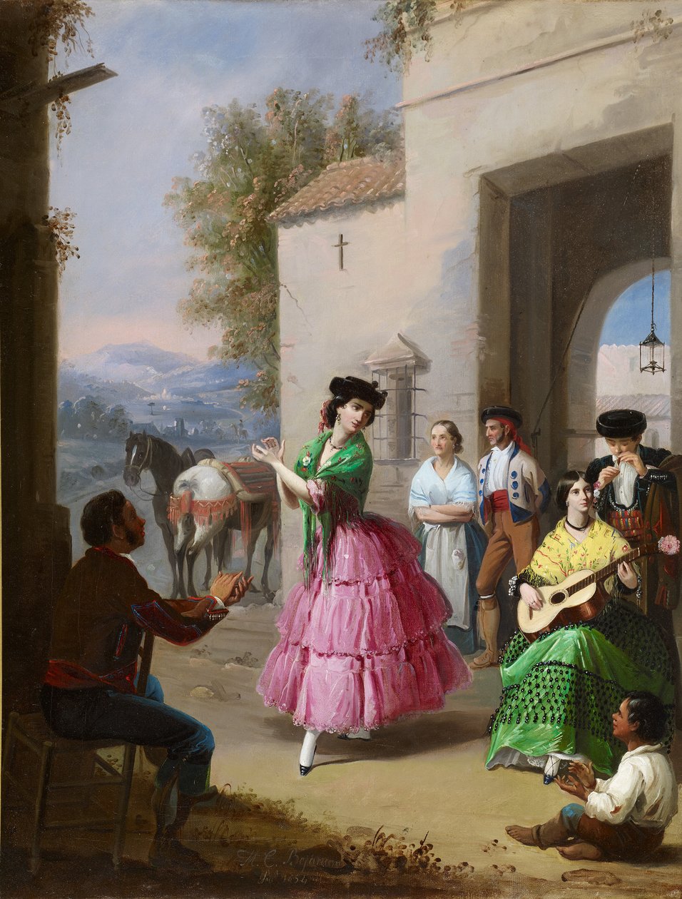 Wiwatowanie u bram farmy autorstwa Manuel Cabral y Aguado Bejarano