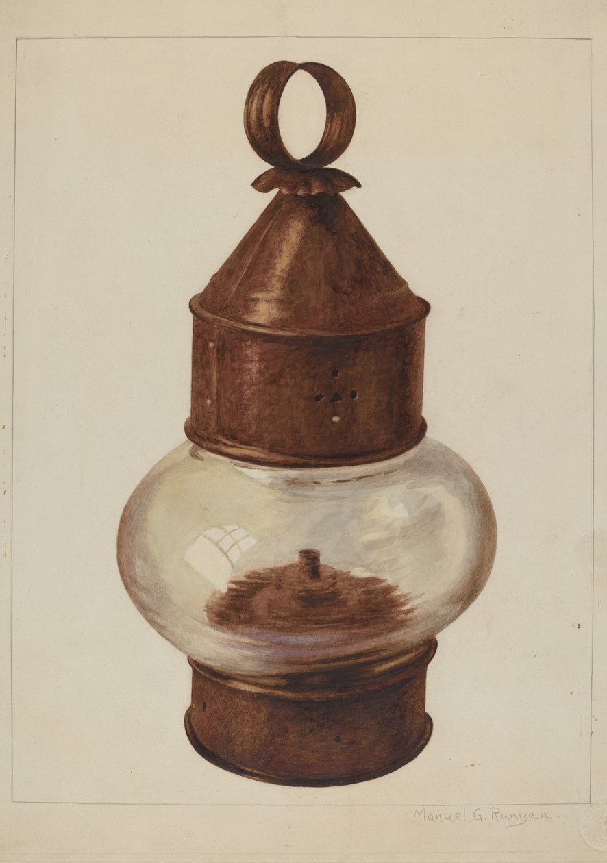 Wisząca lampa uliczna, ok. 1900 r. 1938. autorstwa Manuel G. Runyan