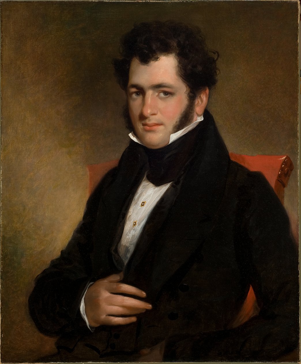Portret dżentelmena 1840 (olej na płótnie) autorstwa Manuel Joachim de Franca