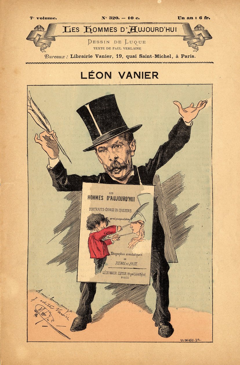 Okładka The Men of Today, numer 320, ilustracja Manuel Luque (1854-1919): Tekst Paula Verlaine