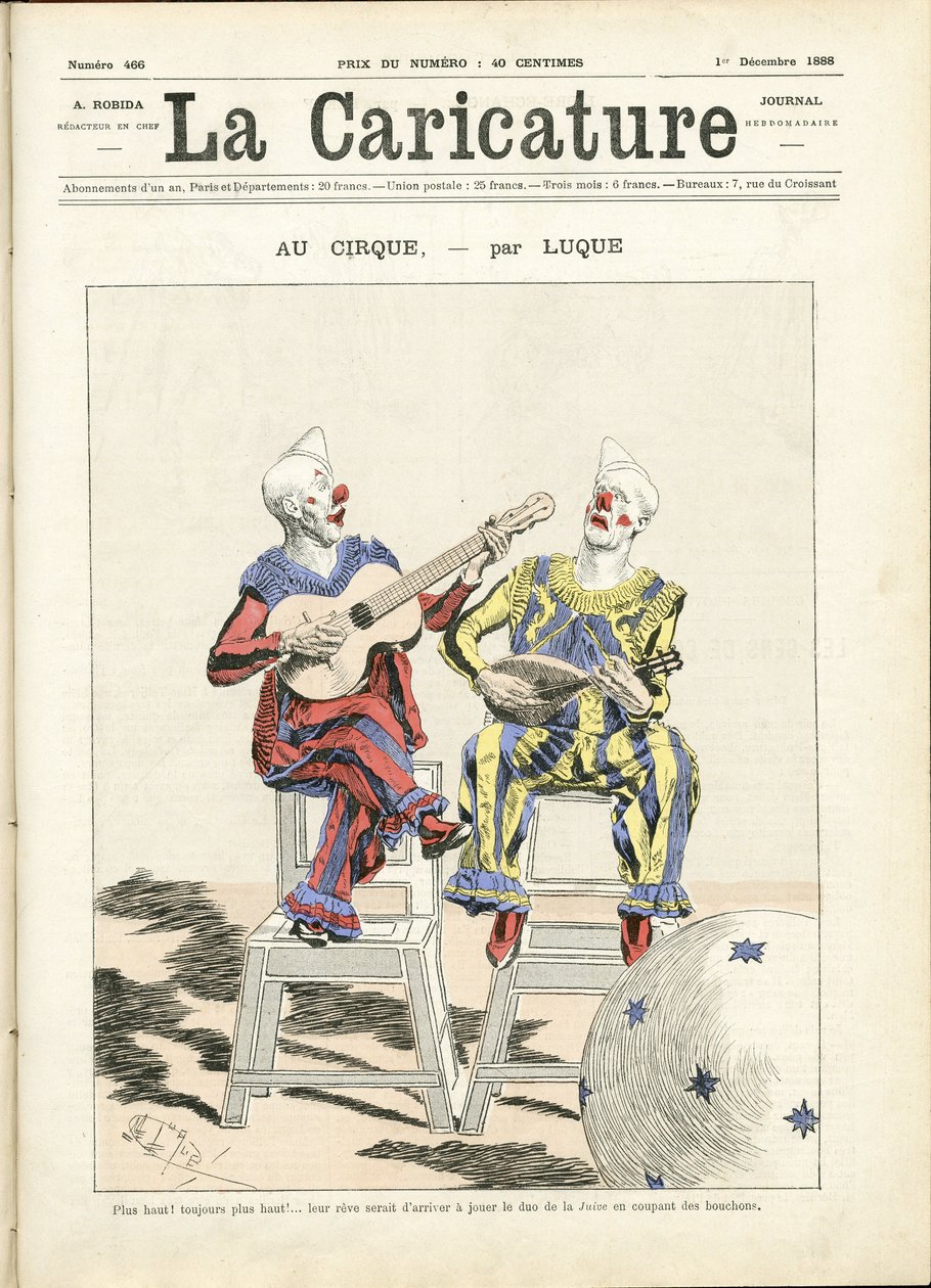 Ilustracja Manuela Luque (1854-1919) do okładki La Karykatury (1880) autorstwa Manuel Luque