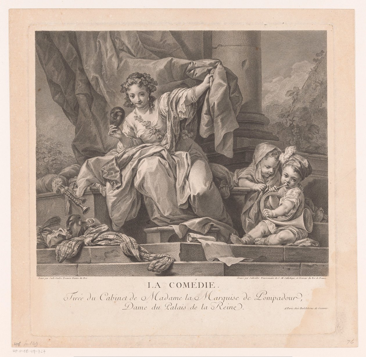Alegoria op komedii Komedia (tytuł na obiekcie) autorstwa Manuel Salvador Carmona