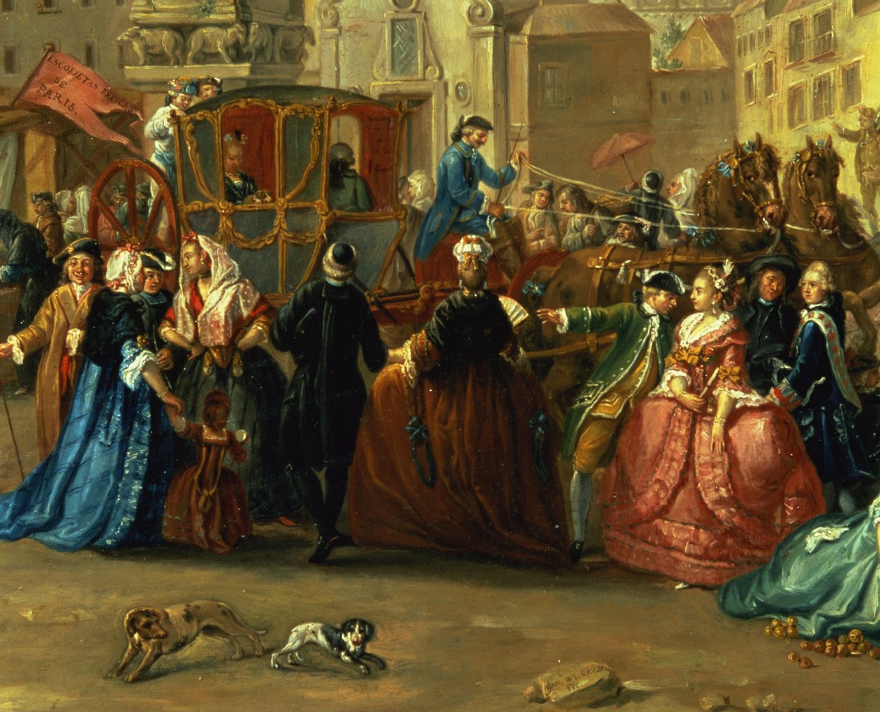 Jarmark madrycki na Plaza de la Cebada (olej na płótnie) (detal z 106419) autorstwa Manuel de la Cruz y Cano
