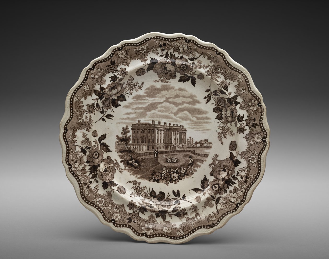 Talerz, 1831-c.1843 (ceramika emaliowana ołowiem z nadrukiem transferowym) autorstwa Manufacturer Job and John Jackson