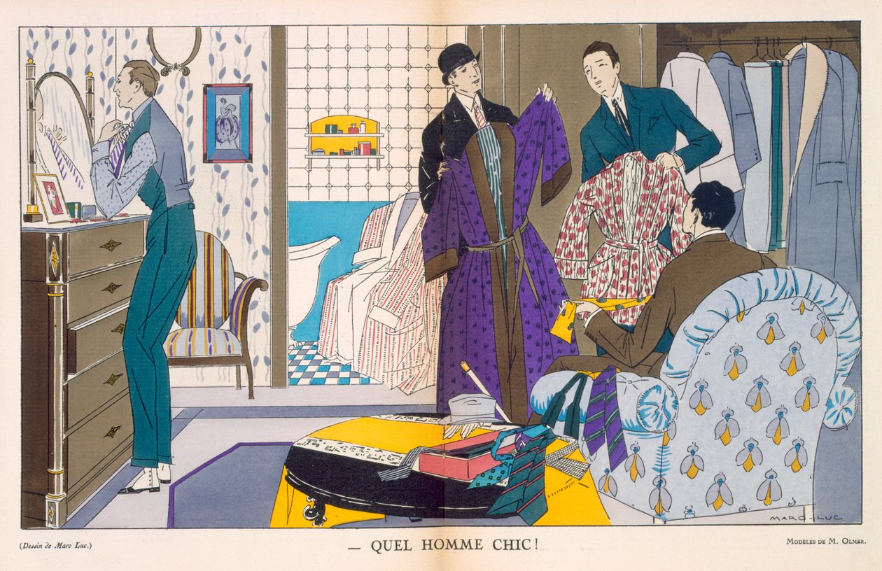 Co za szykowny mężczyzna, moda męska, 1921 autorstwa Marc Luc