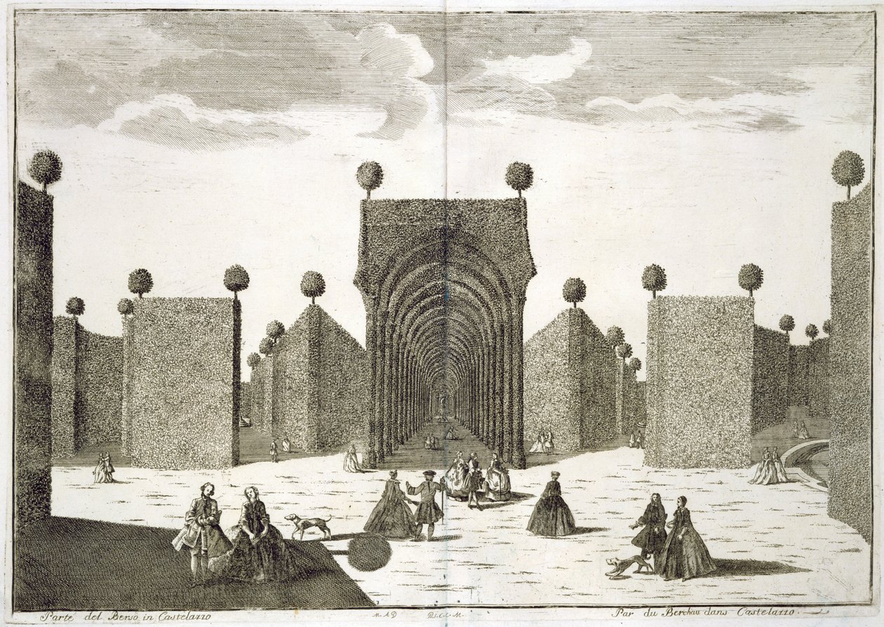Ogrody Topiary, z Delights of the Villa Castellazzo, autorstwa Domenico Felice Leonardi, opublikowane w 1743 r. autorstwa Marc