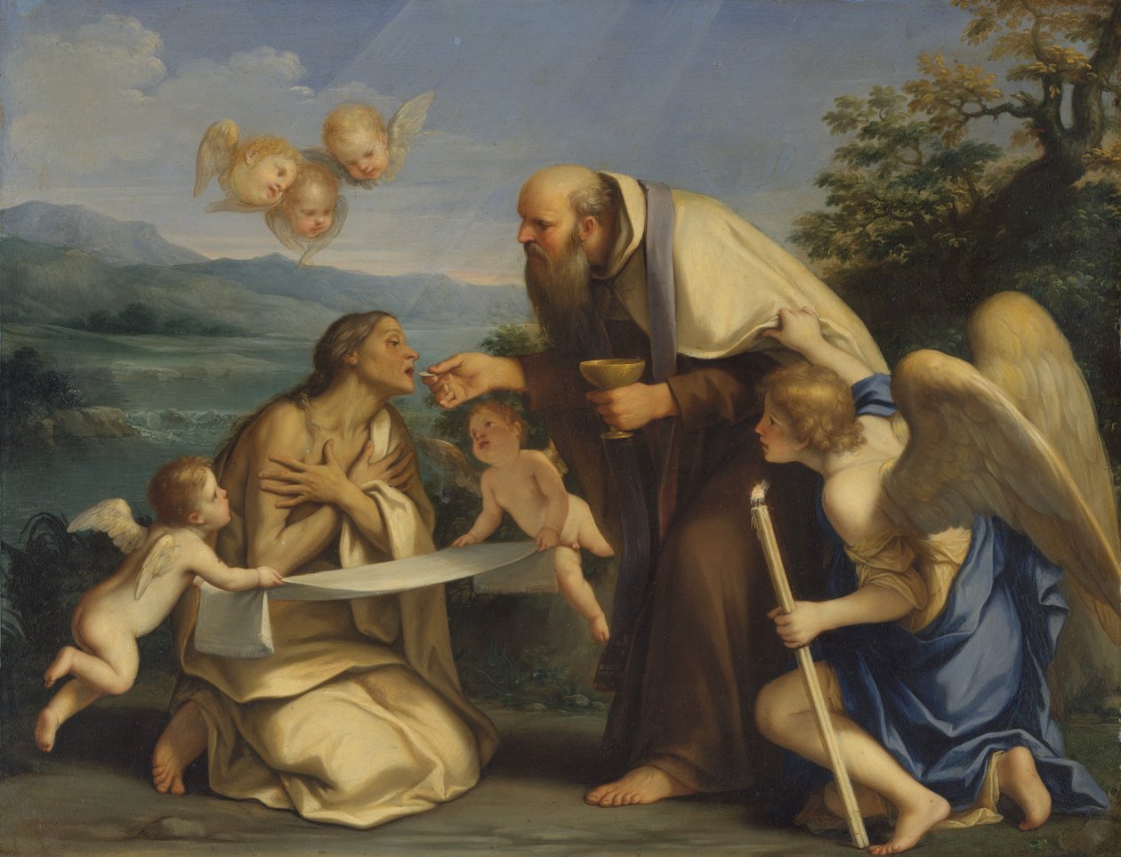 Ostatnia Komunia Świętej Marii w Egipcie, 1680. autorstwa Marc Antonio Franceschini