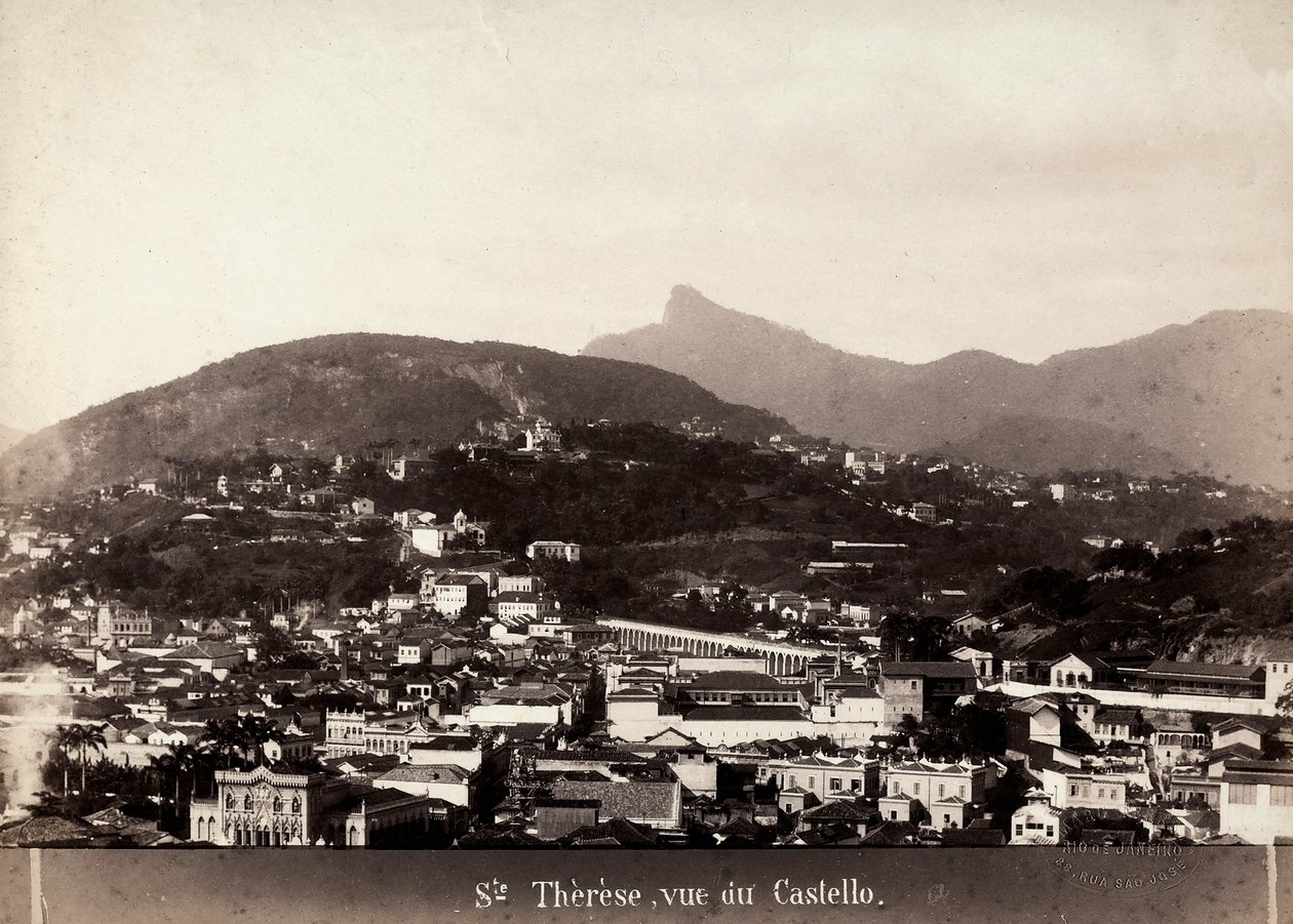 Widok Santa Teresa w Brazylii, ok. 1880-90 (zdjęcie czarno-białe) autorstwa Marc Ferrez