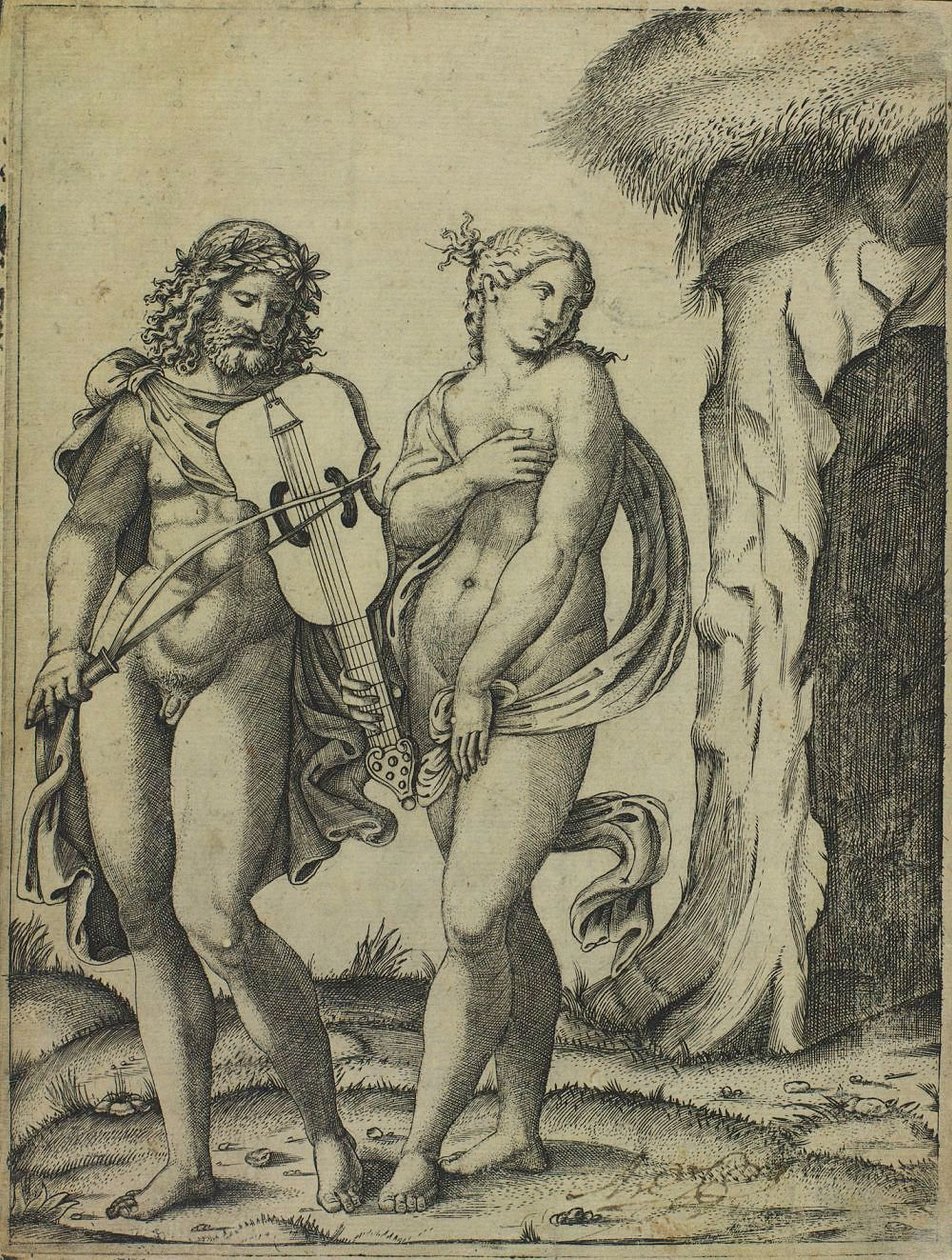 Orfeusz i Eurydyka autorstwa Marcantonio Raimondi