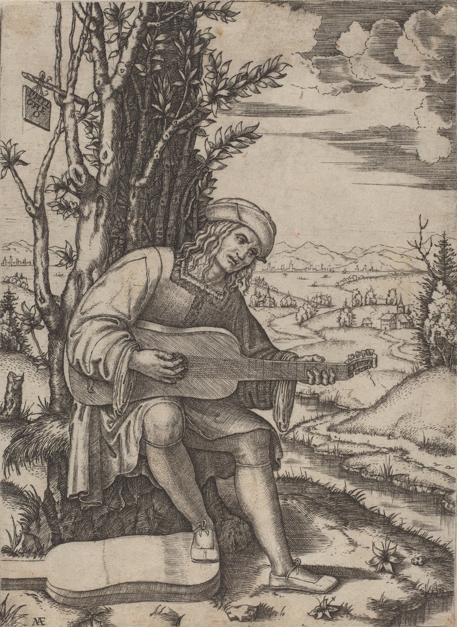 Gitarzysta autorstwa Marcantonio Raimondi