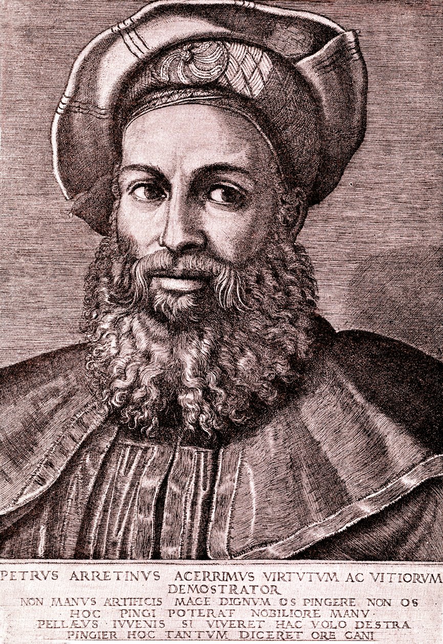 Pietro Aretino autorstwa Marcantonio (after) Raimondi