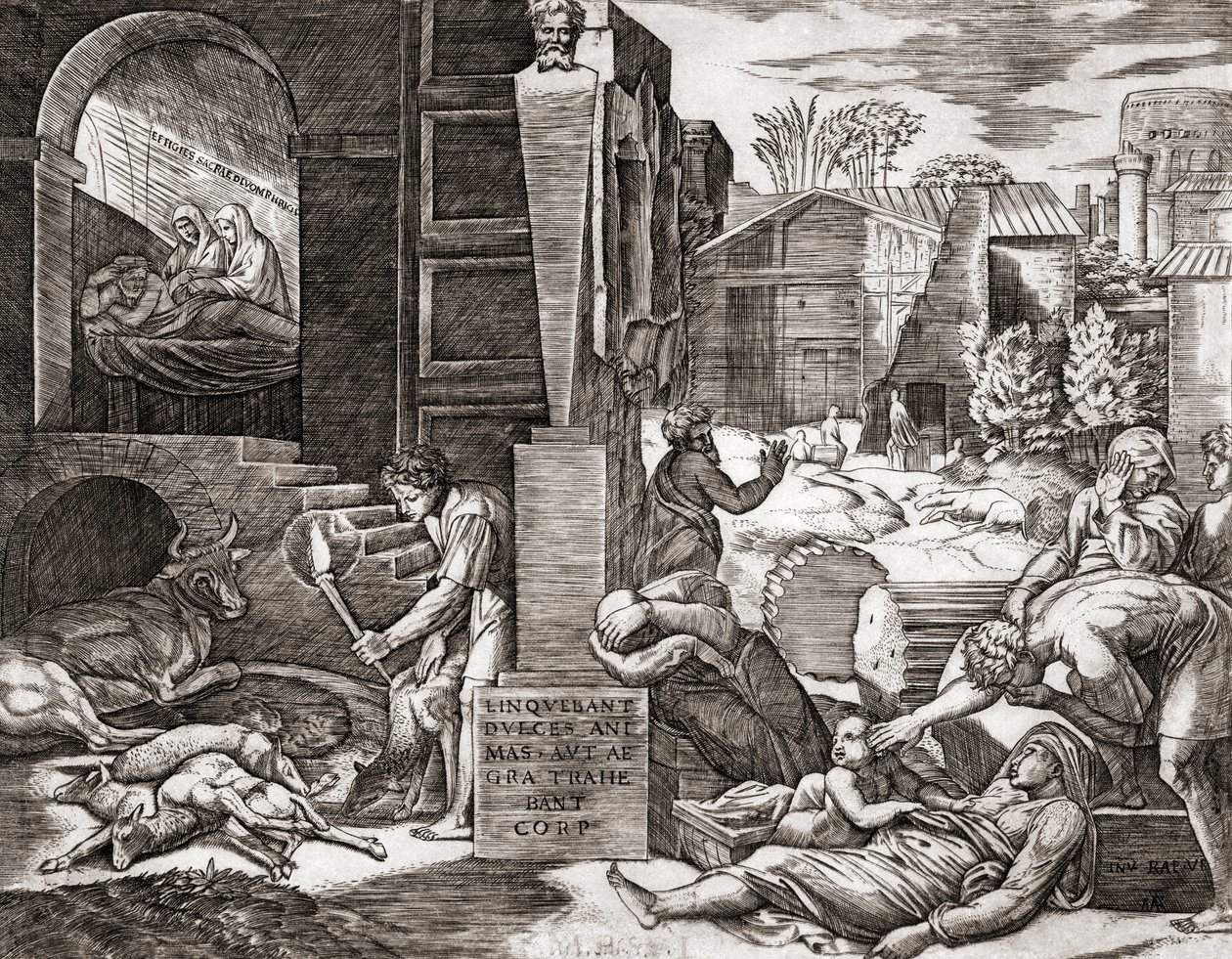 Plaga (rycina) autorstwa Marcantonio (after) Raimondi
