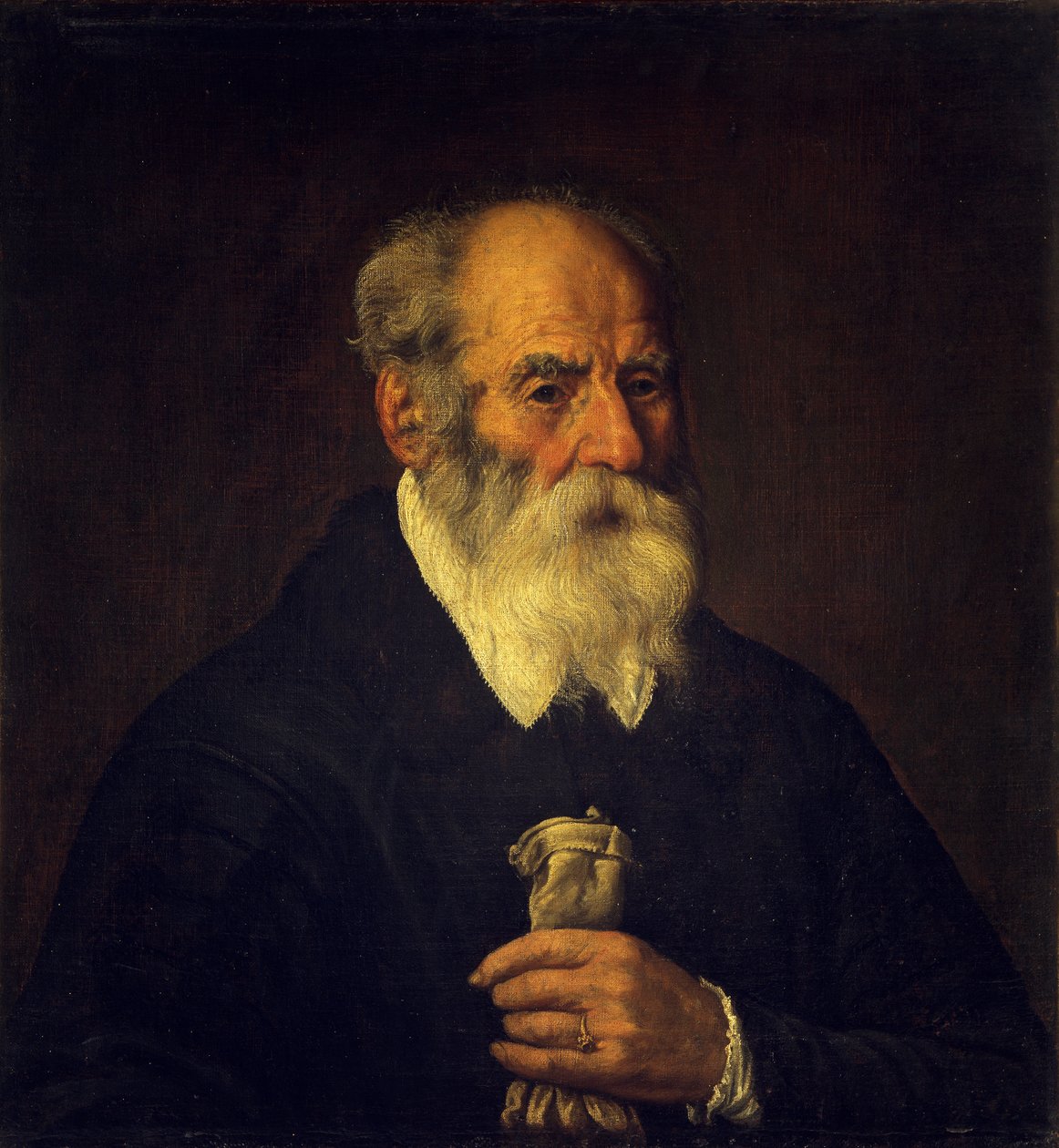 Starzec w rękawiczce (olej na płótnie) autorstwa Marcantonio Bassetti