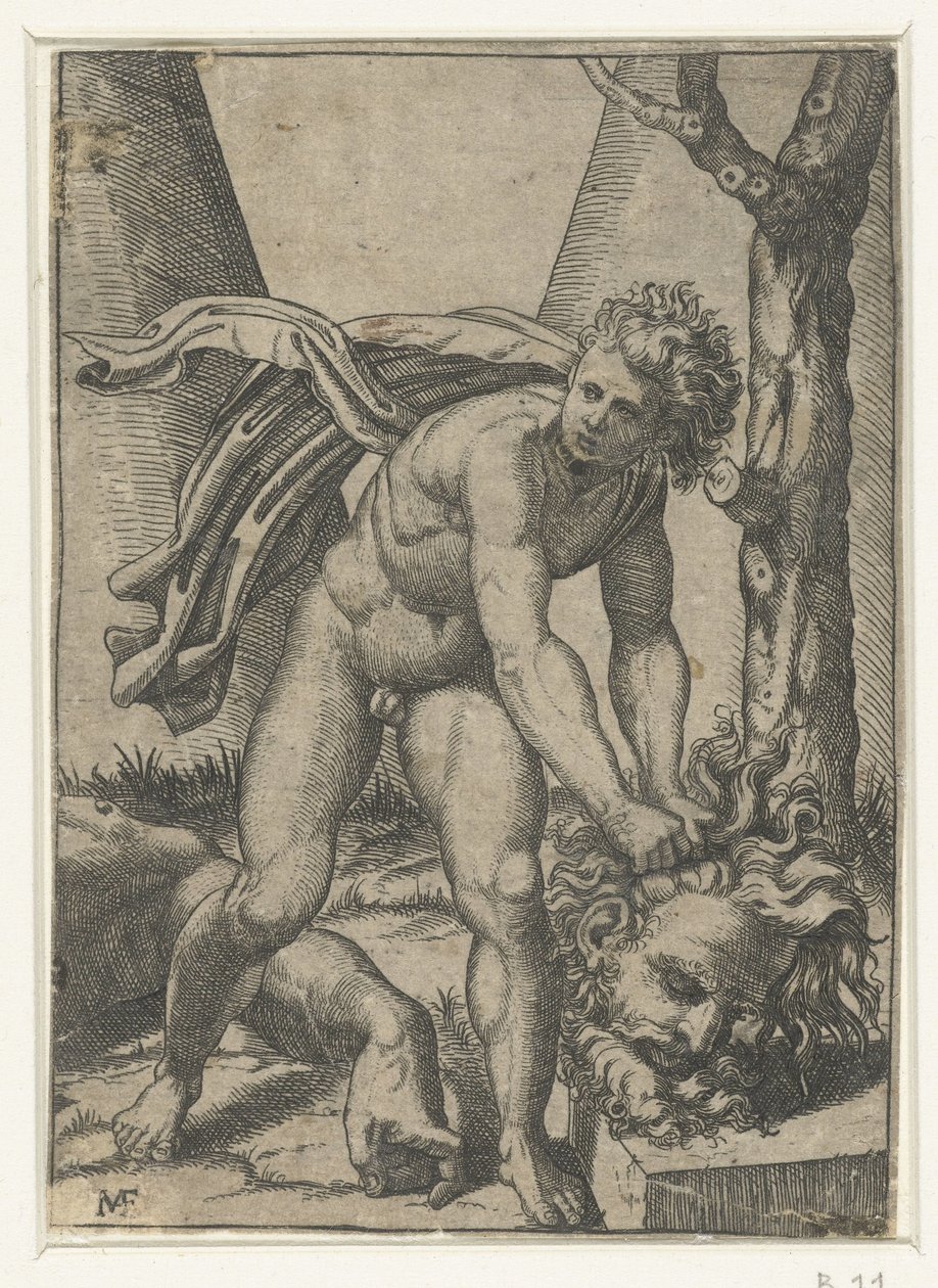 Dawid z głową Goliata autorstwa Marcantonio Raimondi