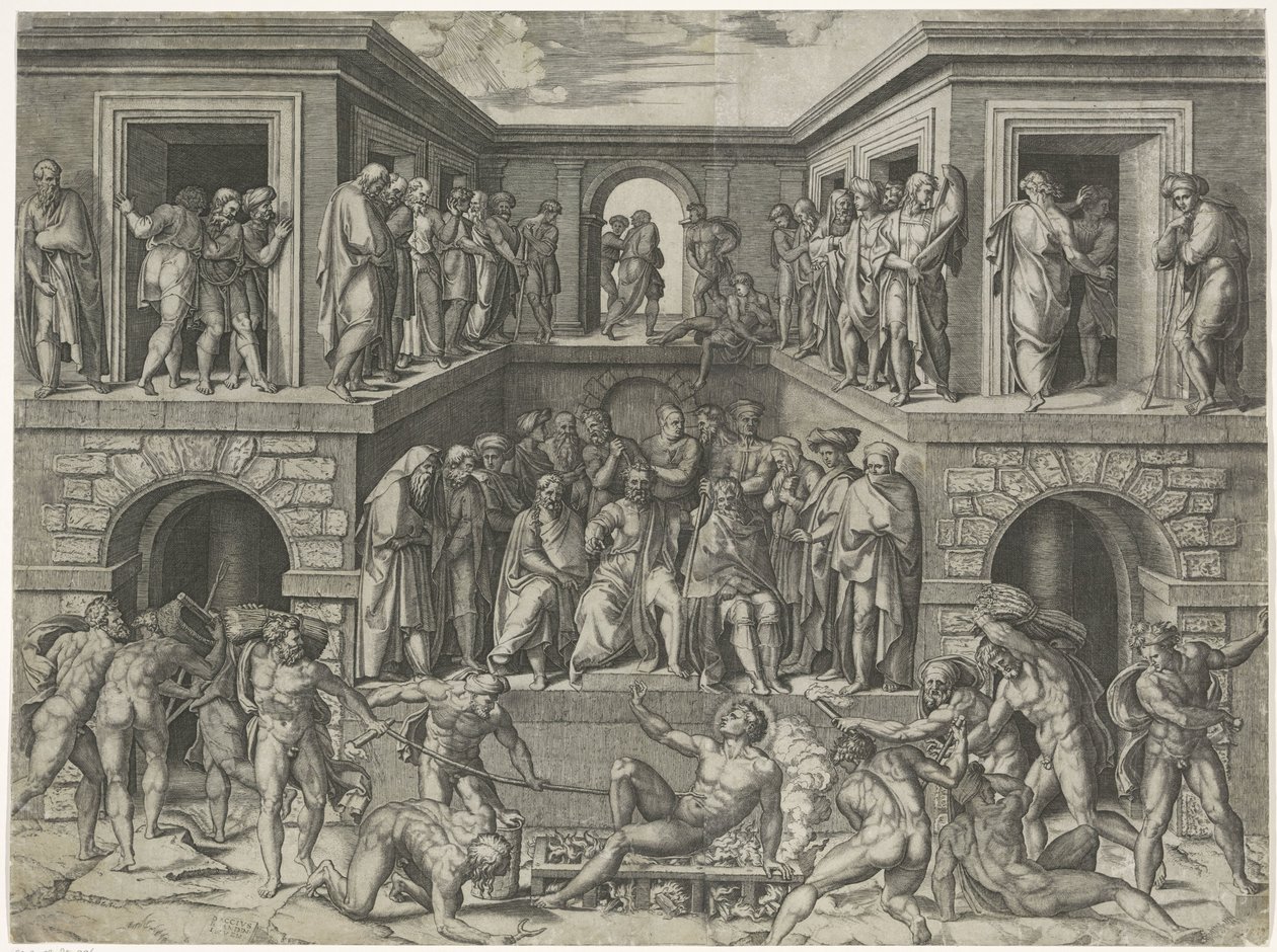 Męczeństwo św. Wawrzyńca autorstwa Marcantonio Raimondi