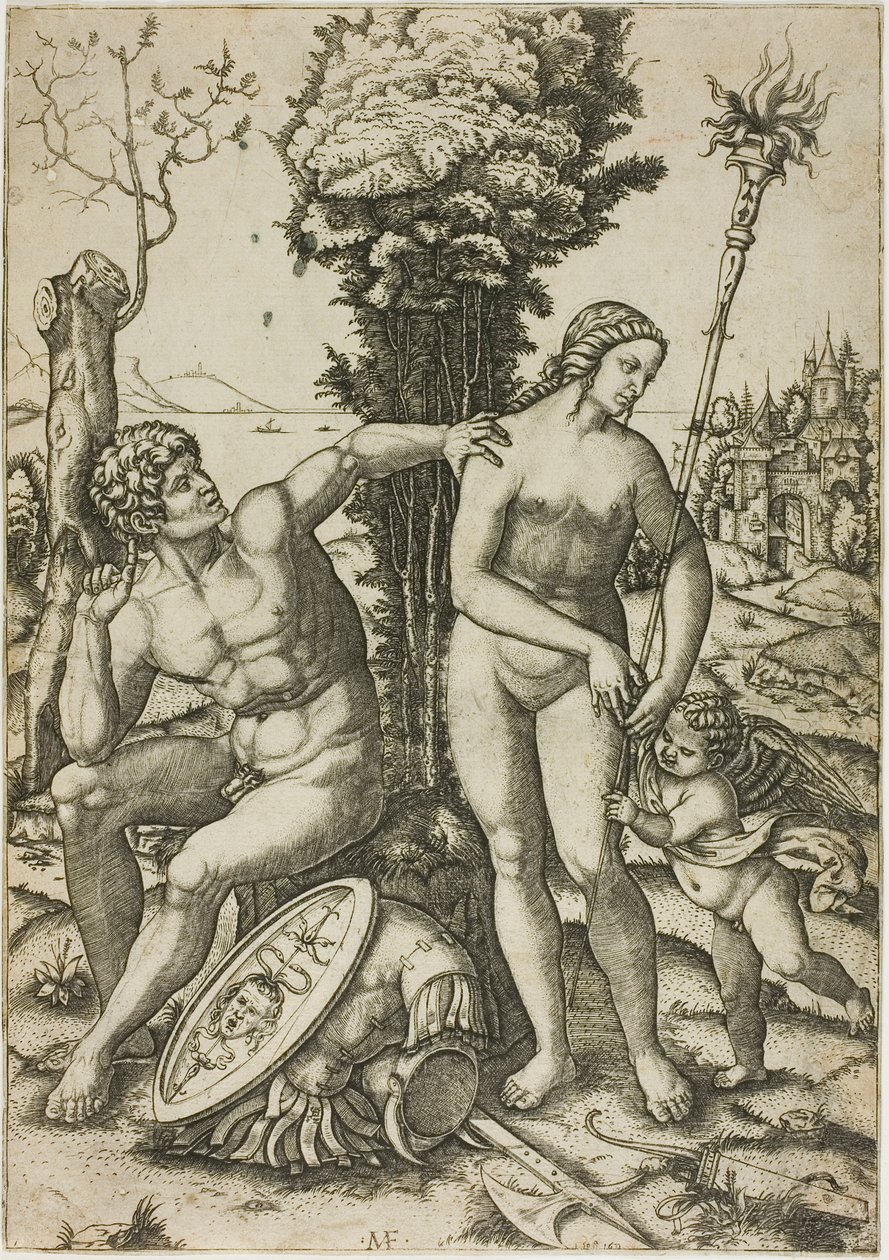 Mars, Wenus i Kupidyn autorstwa Marcantonio Raimondi