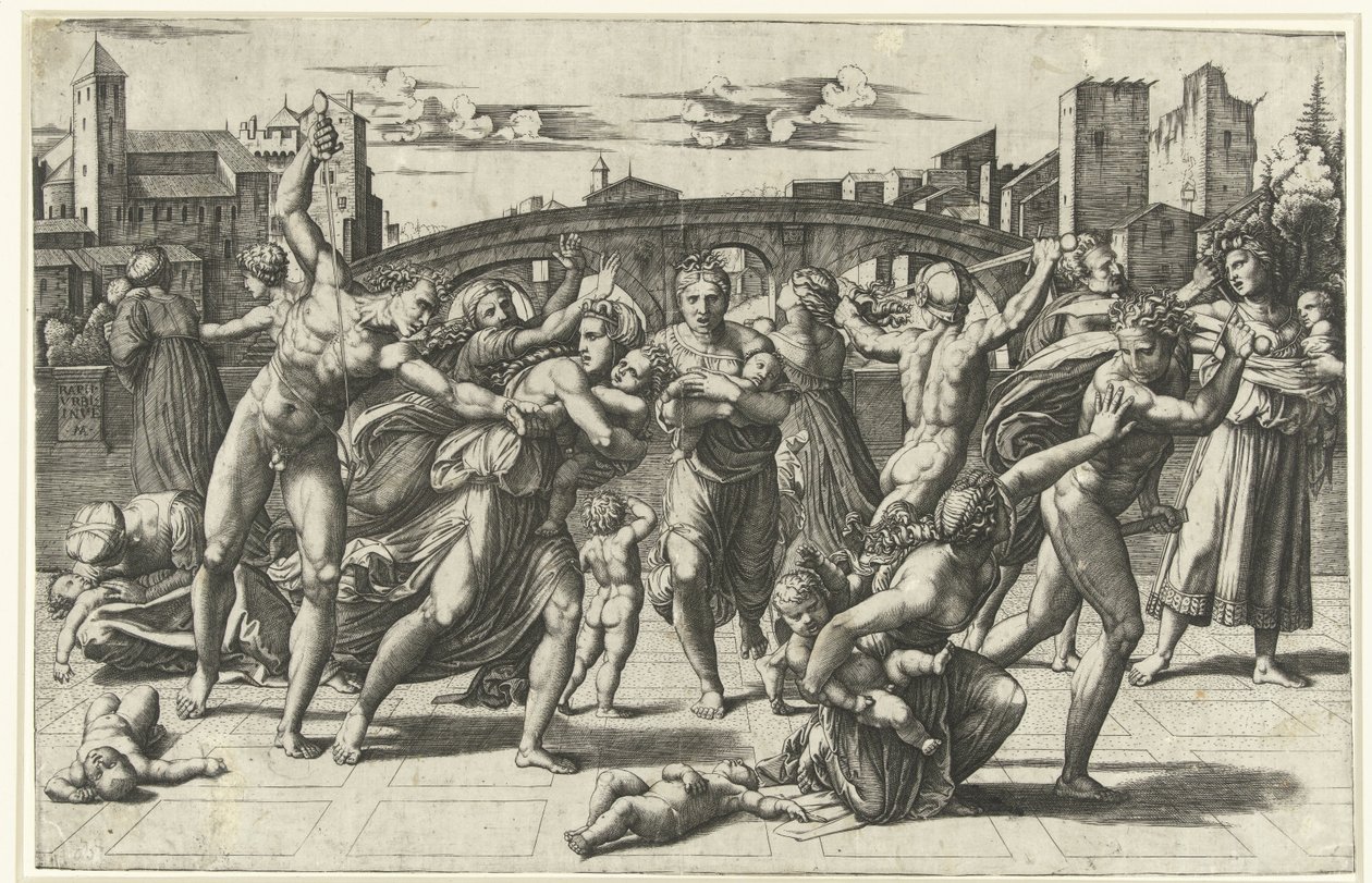 Masakra Niewinnych Kindermoord w Betlejem autorstwa Marcantonio Raimondi