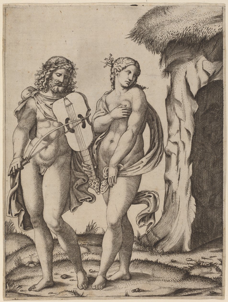 Orfeusz i Eurydyka autorstwa Marcantonio Raimondi
