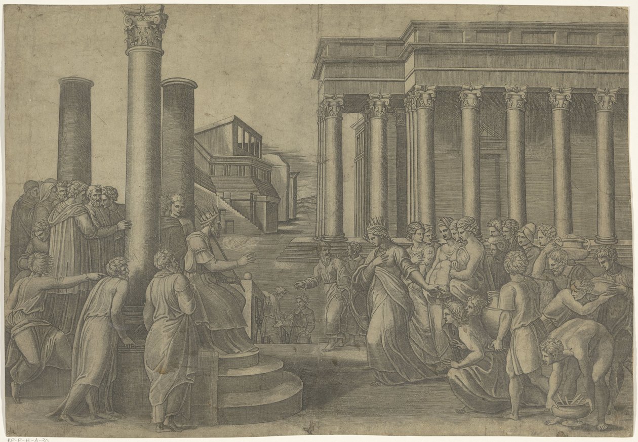 Salomon i królowa Saby autorstwa Marcantonio Raimondi