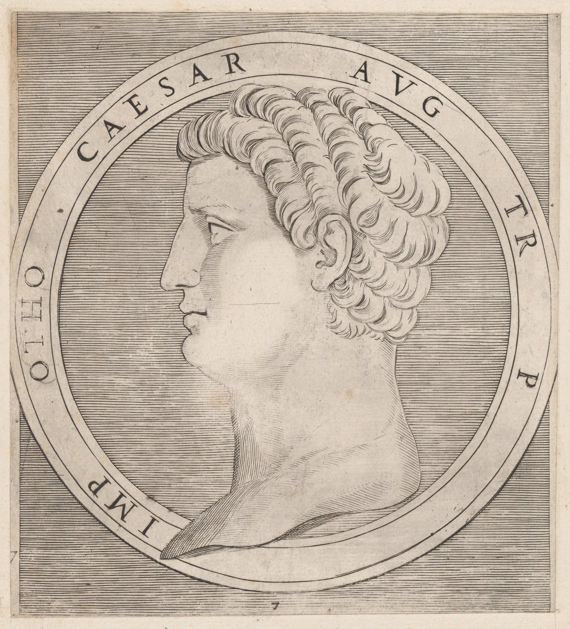 Lustro rzymskiej świetności: Otho z Dwunastu Cezarów, ca. 1500-1534., ca. 1500-1534. autorstwa Marcantonio Raimondi