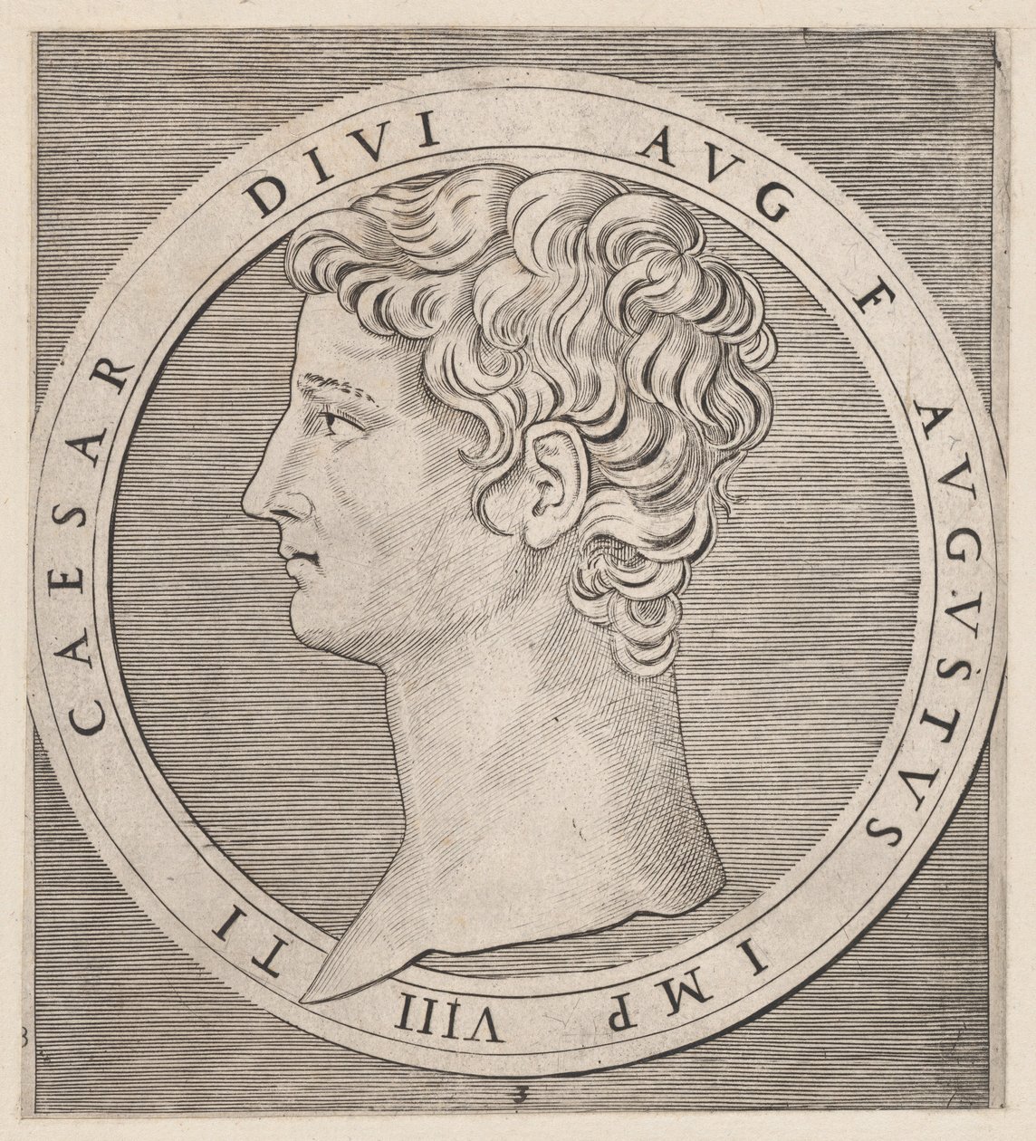 Lustro rzymskiej świetności: Tyberiusz z Dwunastu Cezarów, ca. 1500-1534., ca. 1500-1534. autorstwa Marcantonio Raimondi
