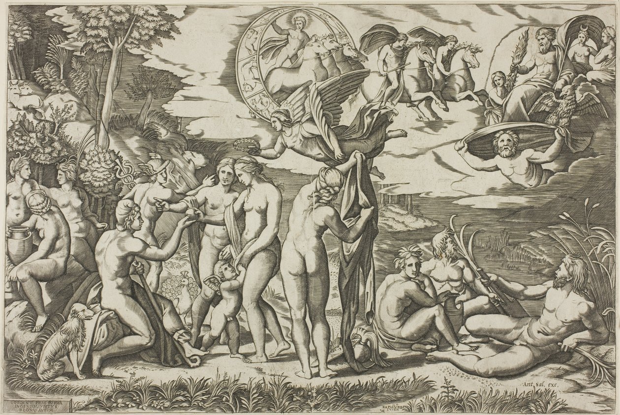 Wyrok Paryża autorstwa Marcantonio Raimondi