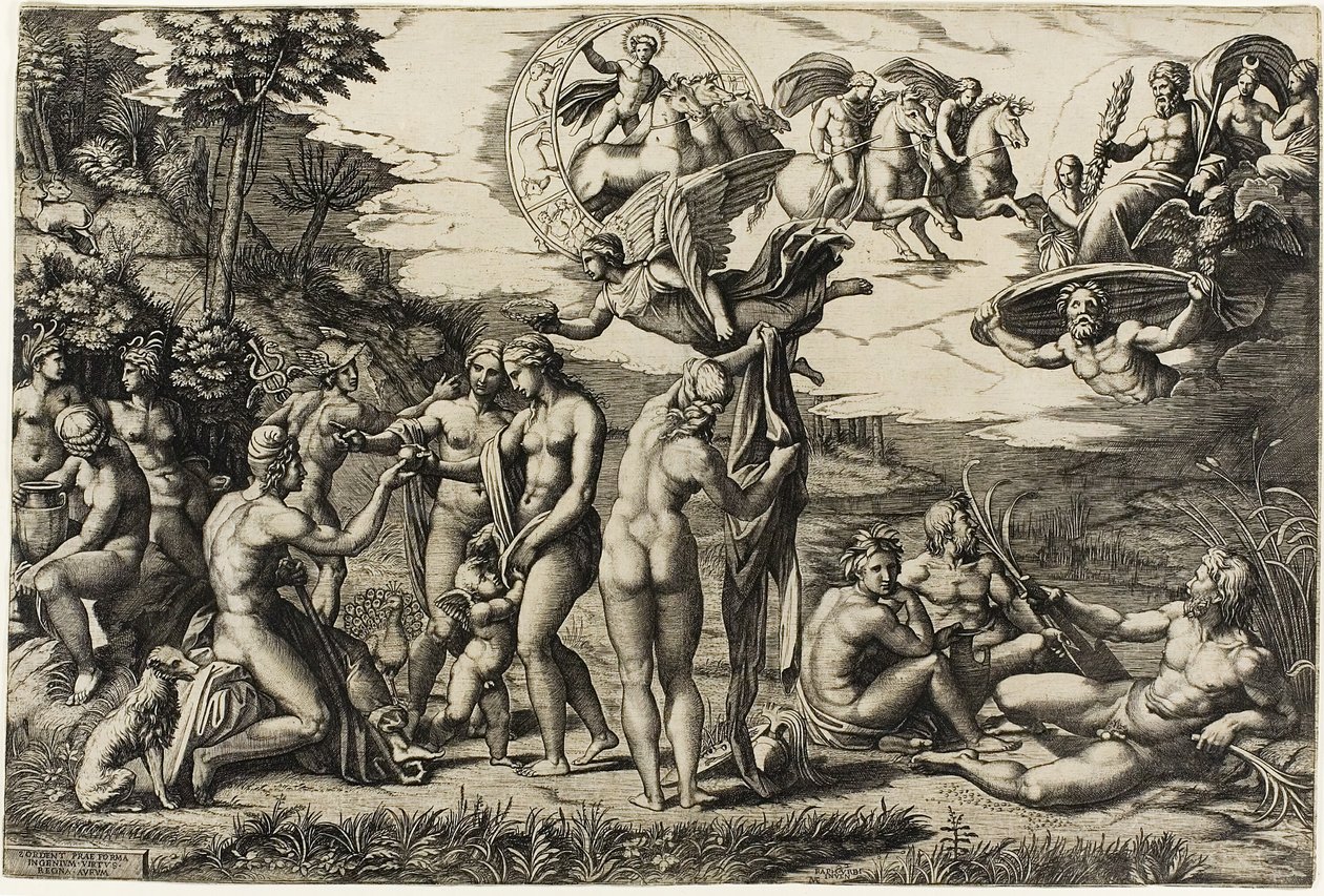Wyrok Paryża autorstwa Marcantonio Raimondi