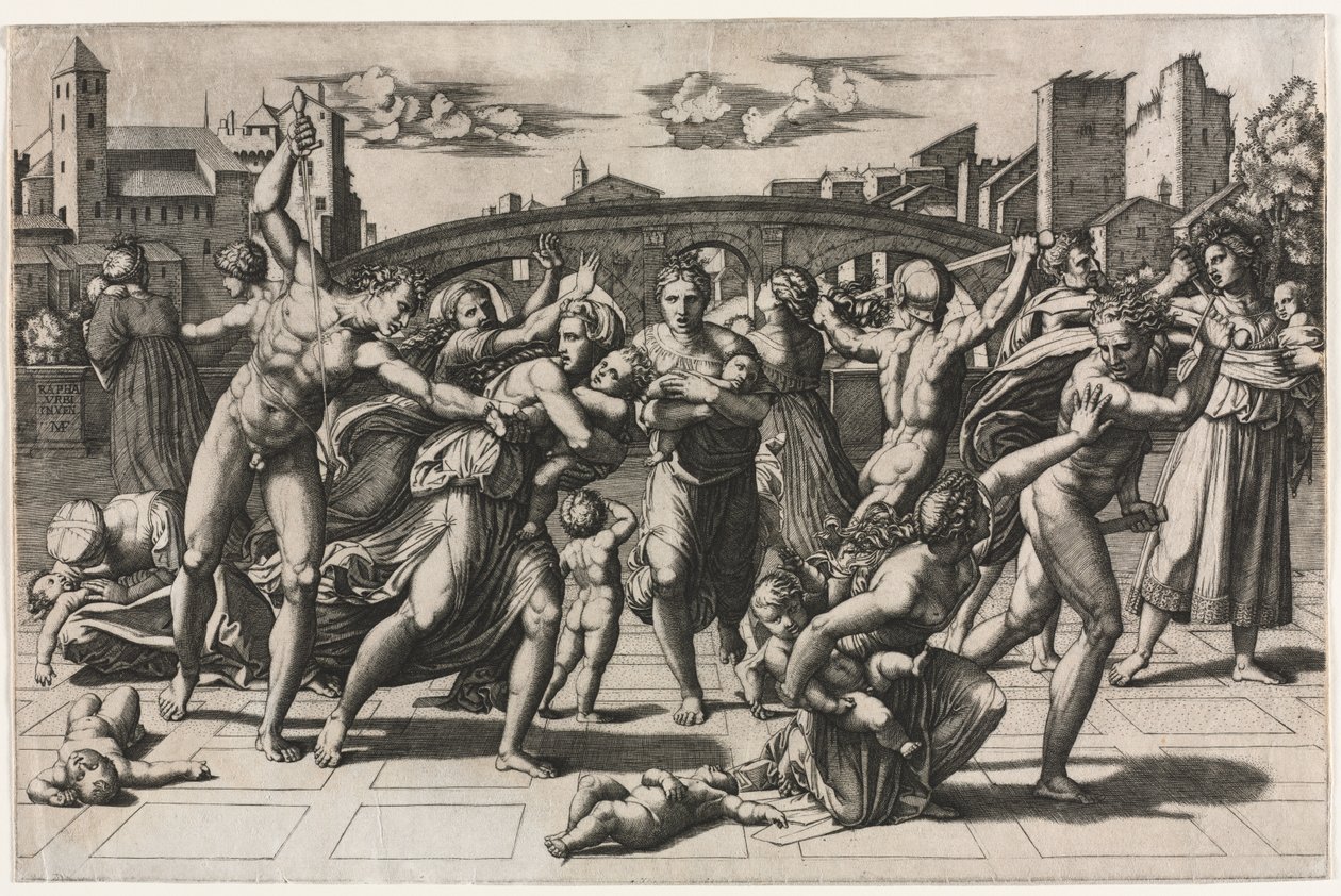 Masakra niewinnych (bez jodły) autorstwa Marcantonio Raimondi