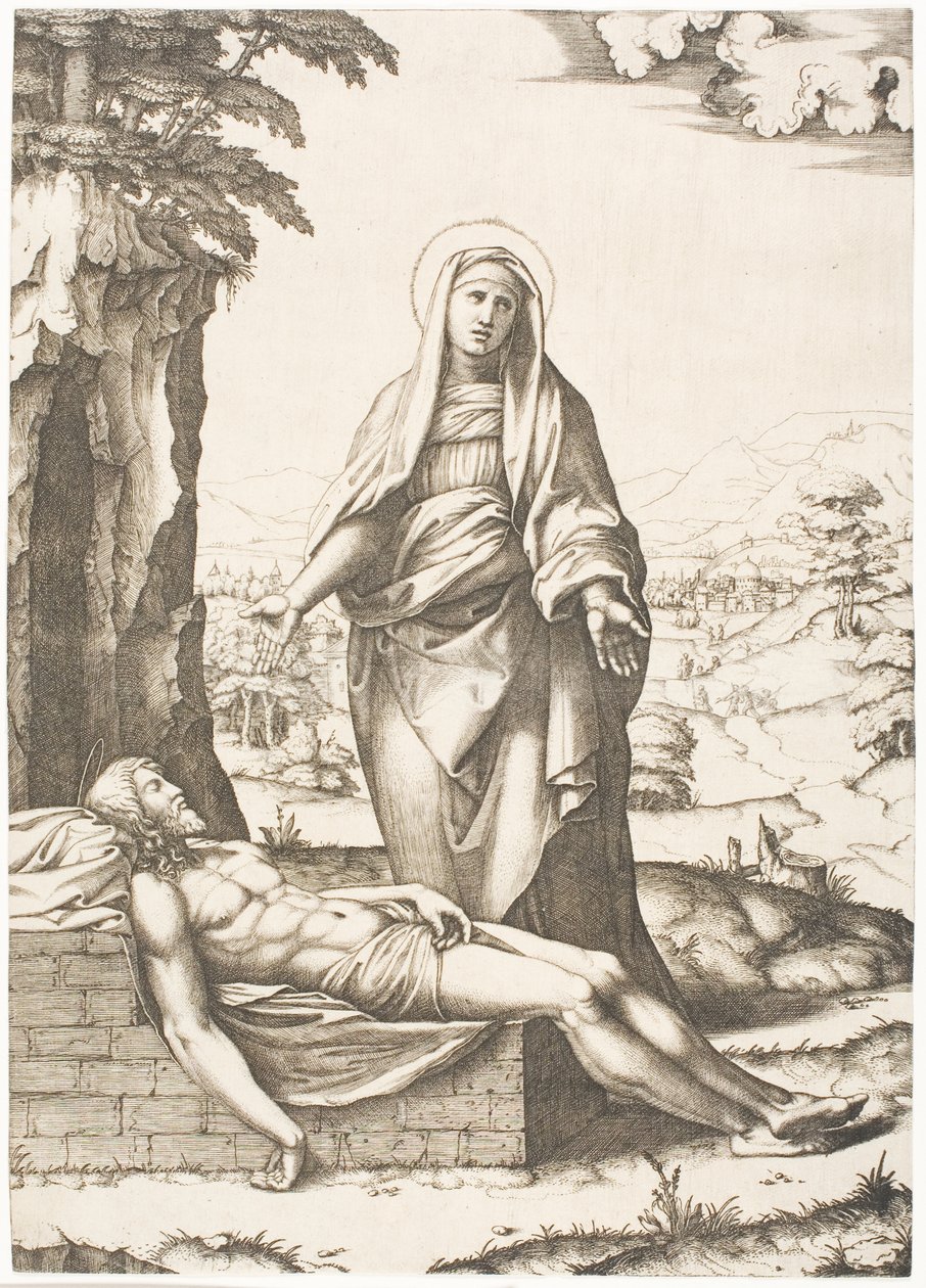 Pieta autorstwa Marcantonio Raimondi