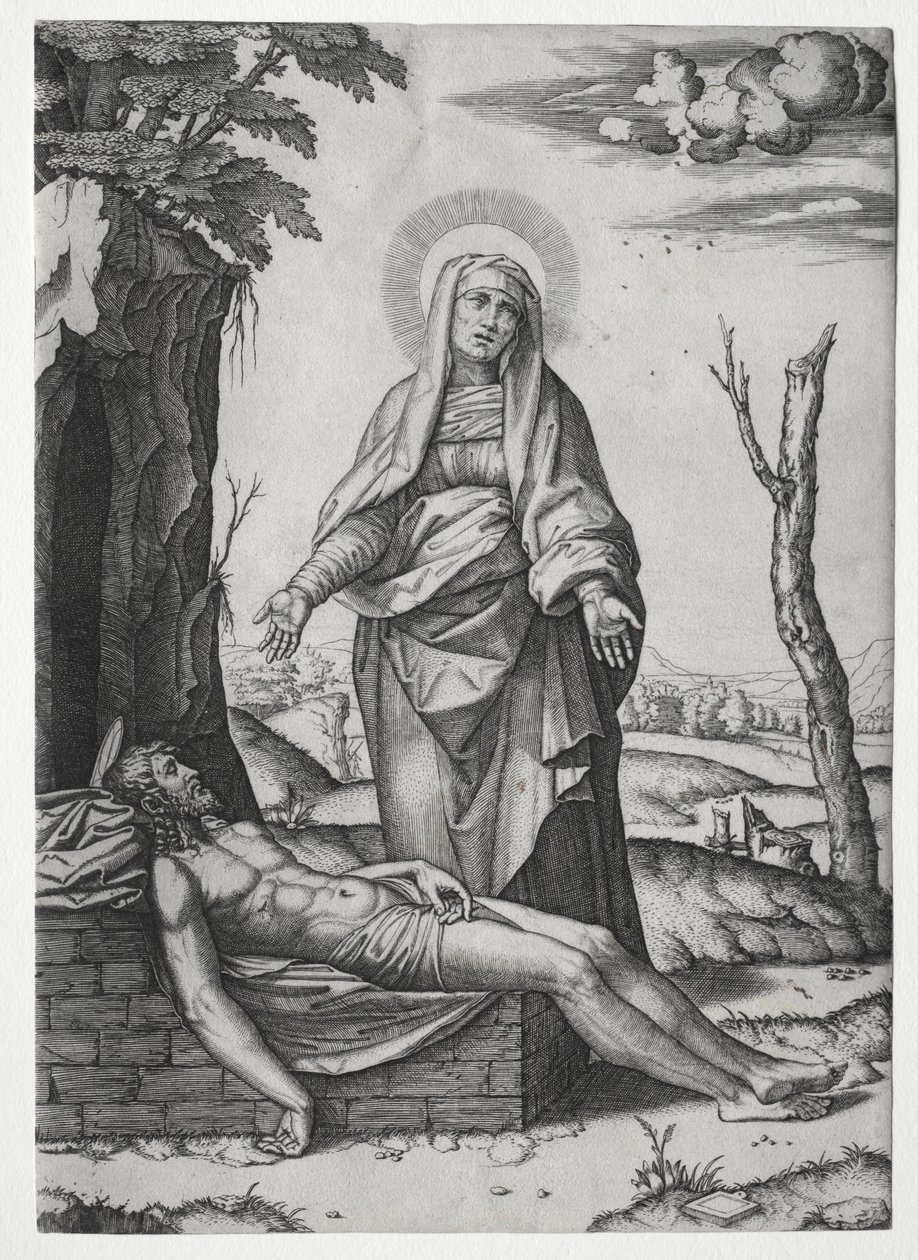 Pieta. autorstwa Marcantonio Raimondi