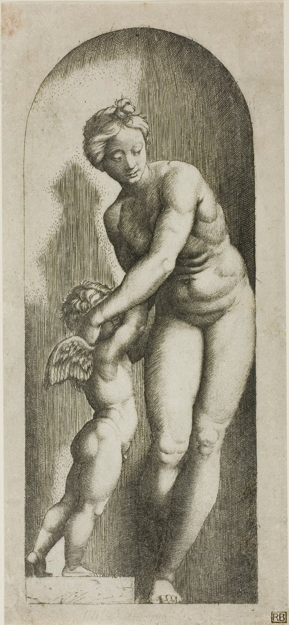 Wenus i Kupidyn autorstwa Marcantonio Raimondi