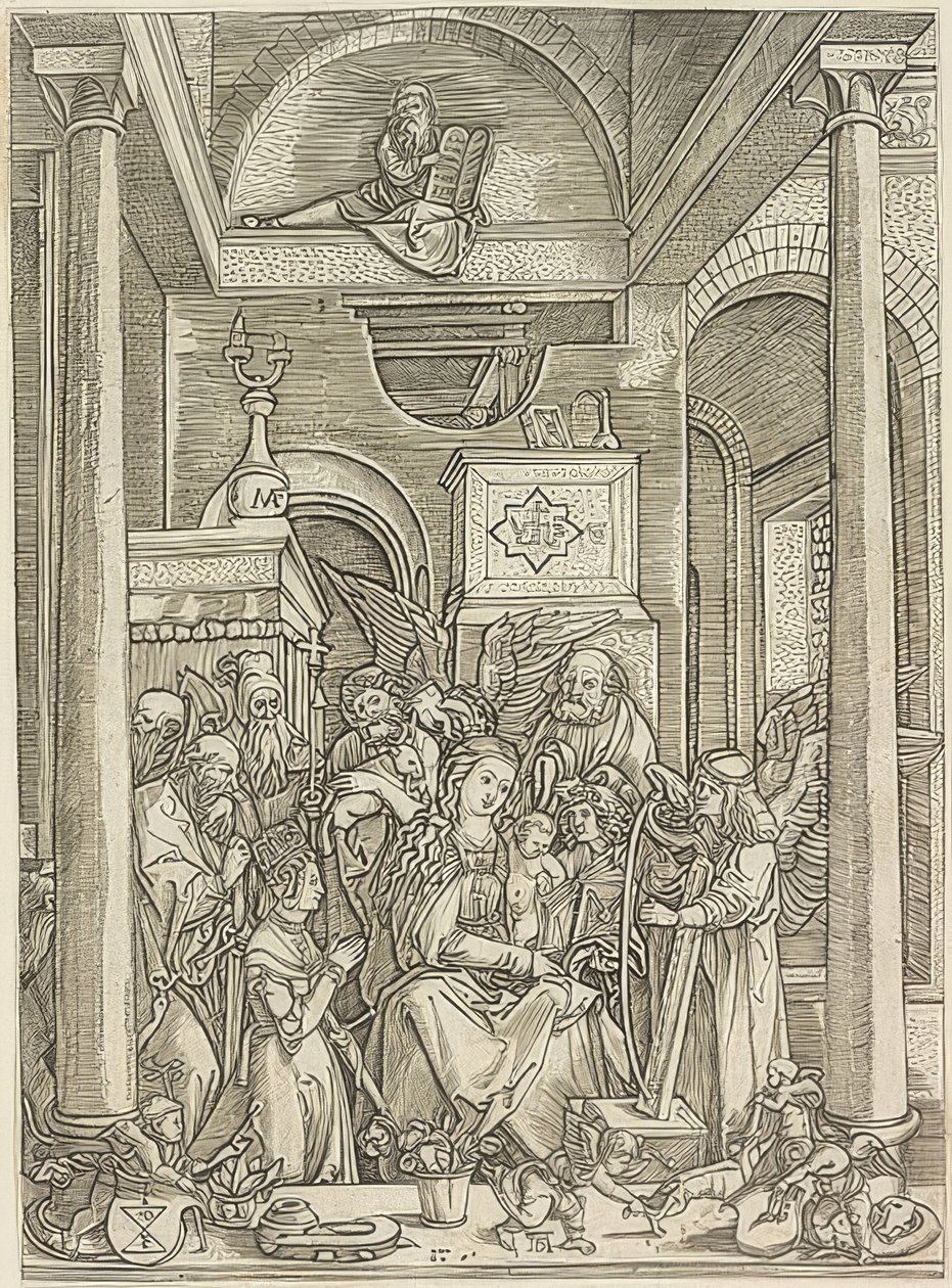 Gloryfikacja Maryi autorstwa Marcantonio Raimondi