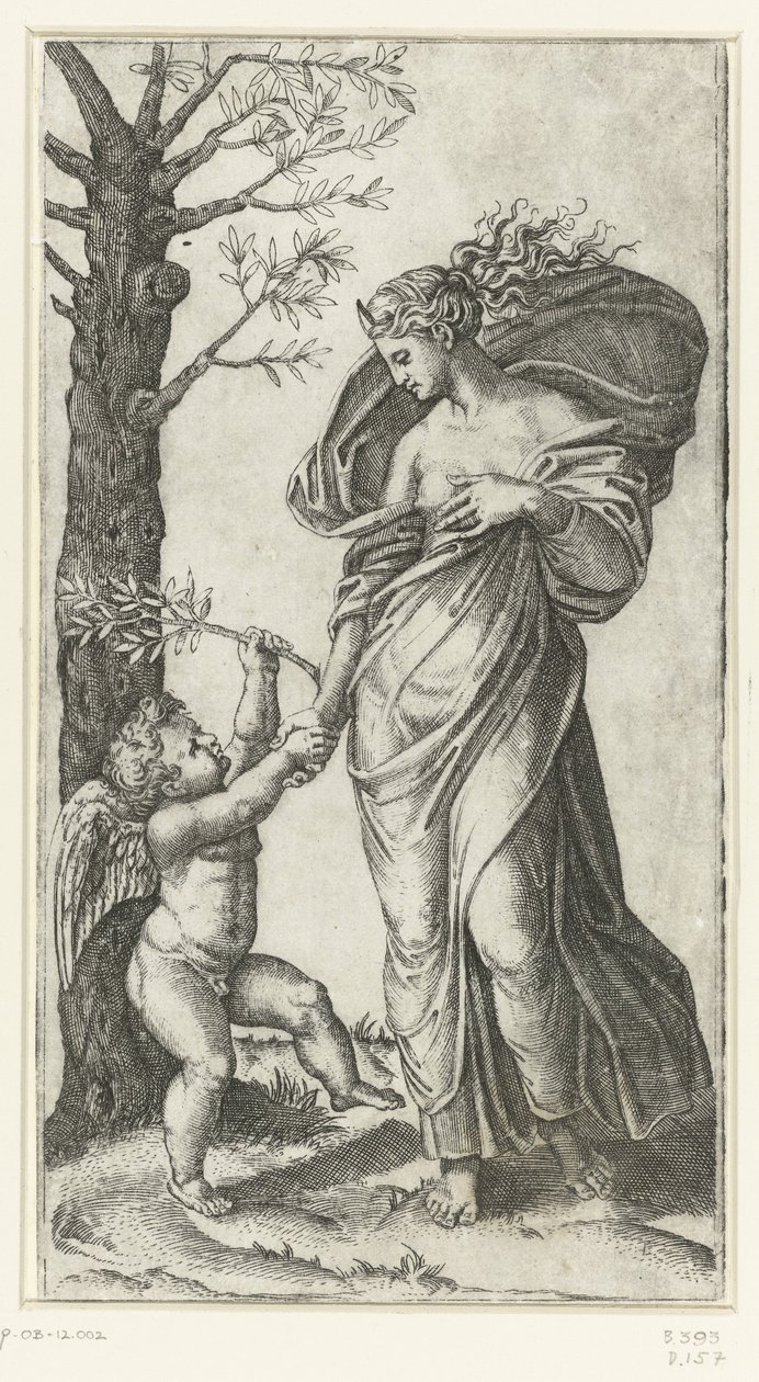 Pojednanie Minerwy i Amora autorstwa Marcantonio Raimondi