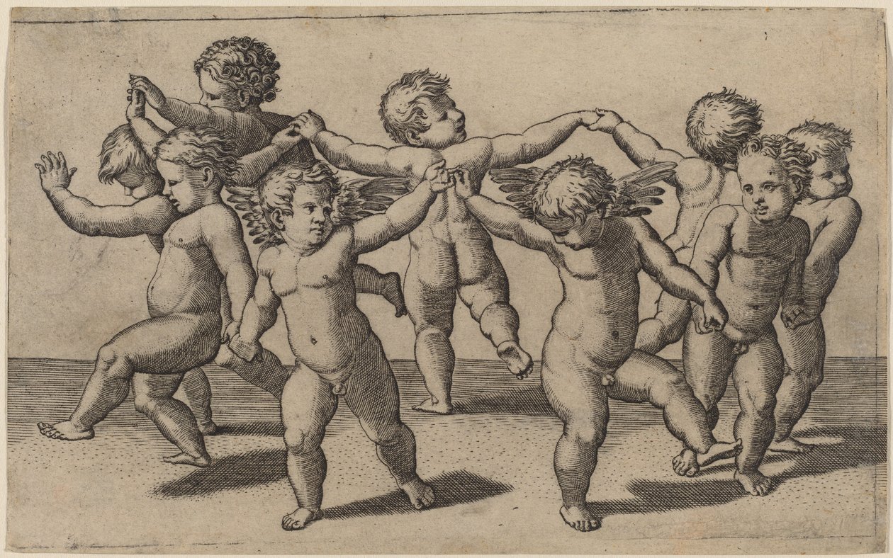 Taniec Kupidynów autorstwa Marcantonio Raimondi after Raphael