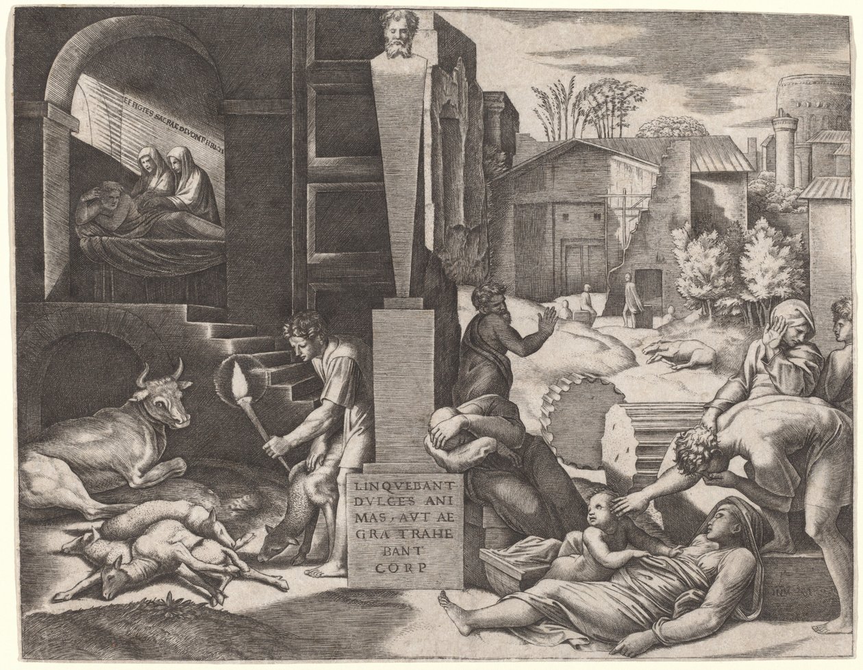 Il Morbetto (Zaraza) autorstwa Marcantonio Raimondi after Raphael
