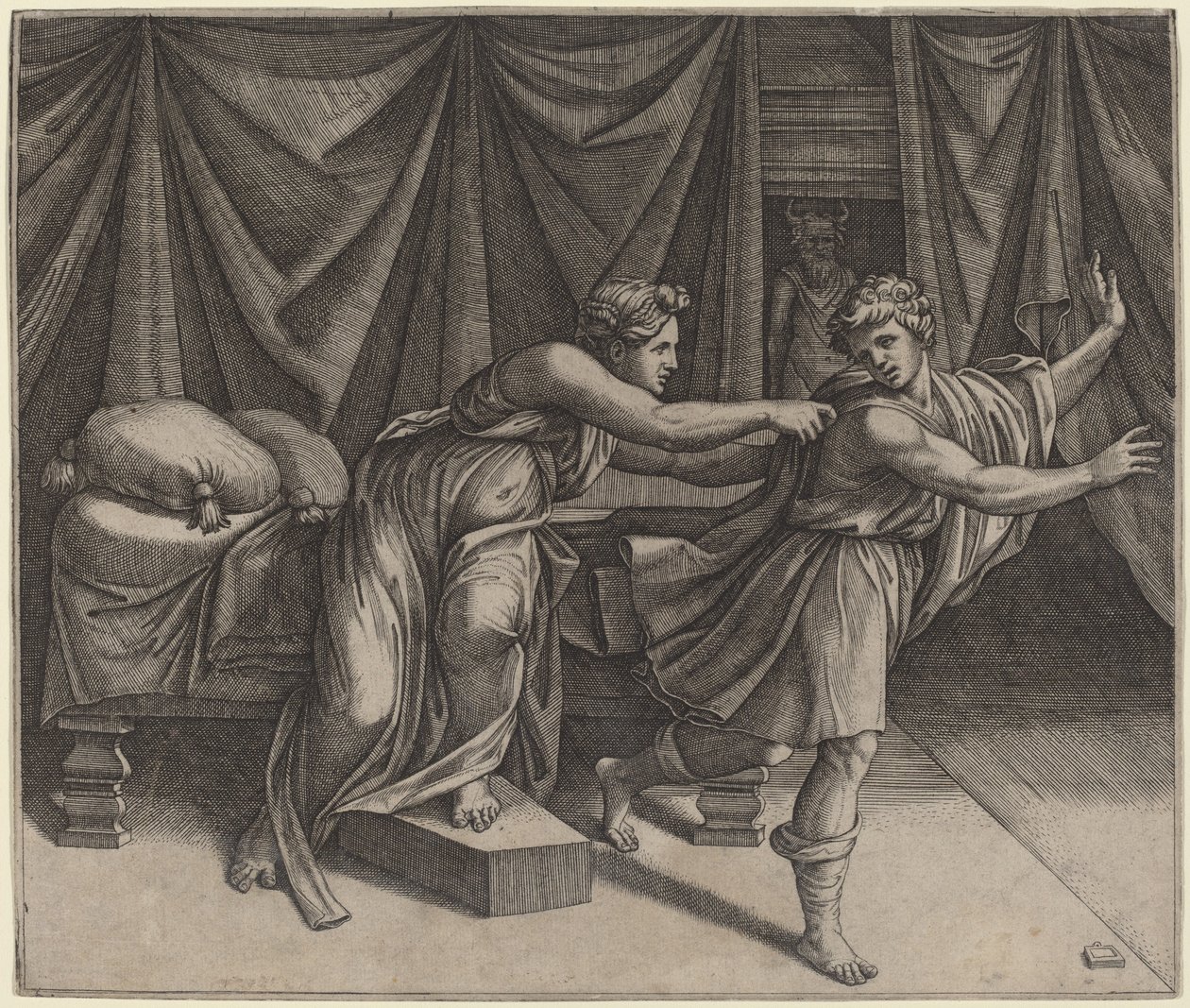 Żona Józefa i Potyfara autorstwa Marcantonio Raimondi after Raphael