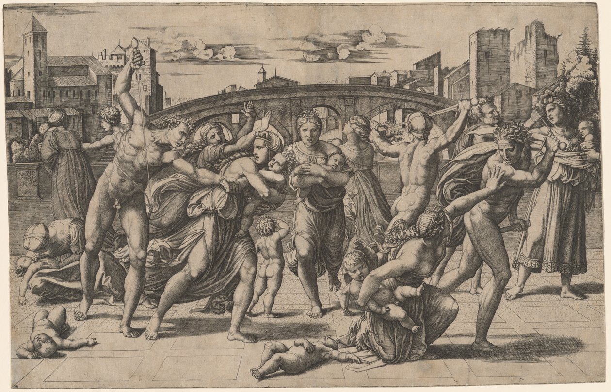 Masakra Niewinnych autorstwa Marcantonio Raimondi after Raphael