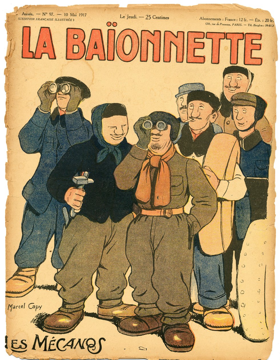 Okładka „La Baionnette”, Satyryczna w kolorach autorstwa Marcel Amable O.L. Capy
